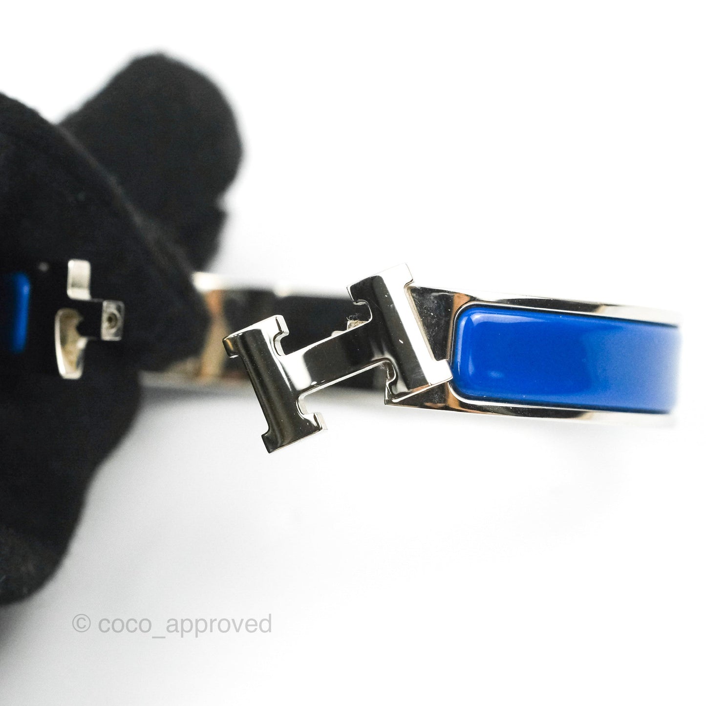 Hermès Clic H Bracelet Blue Palladium Hardware PM
