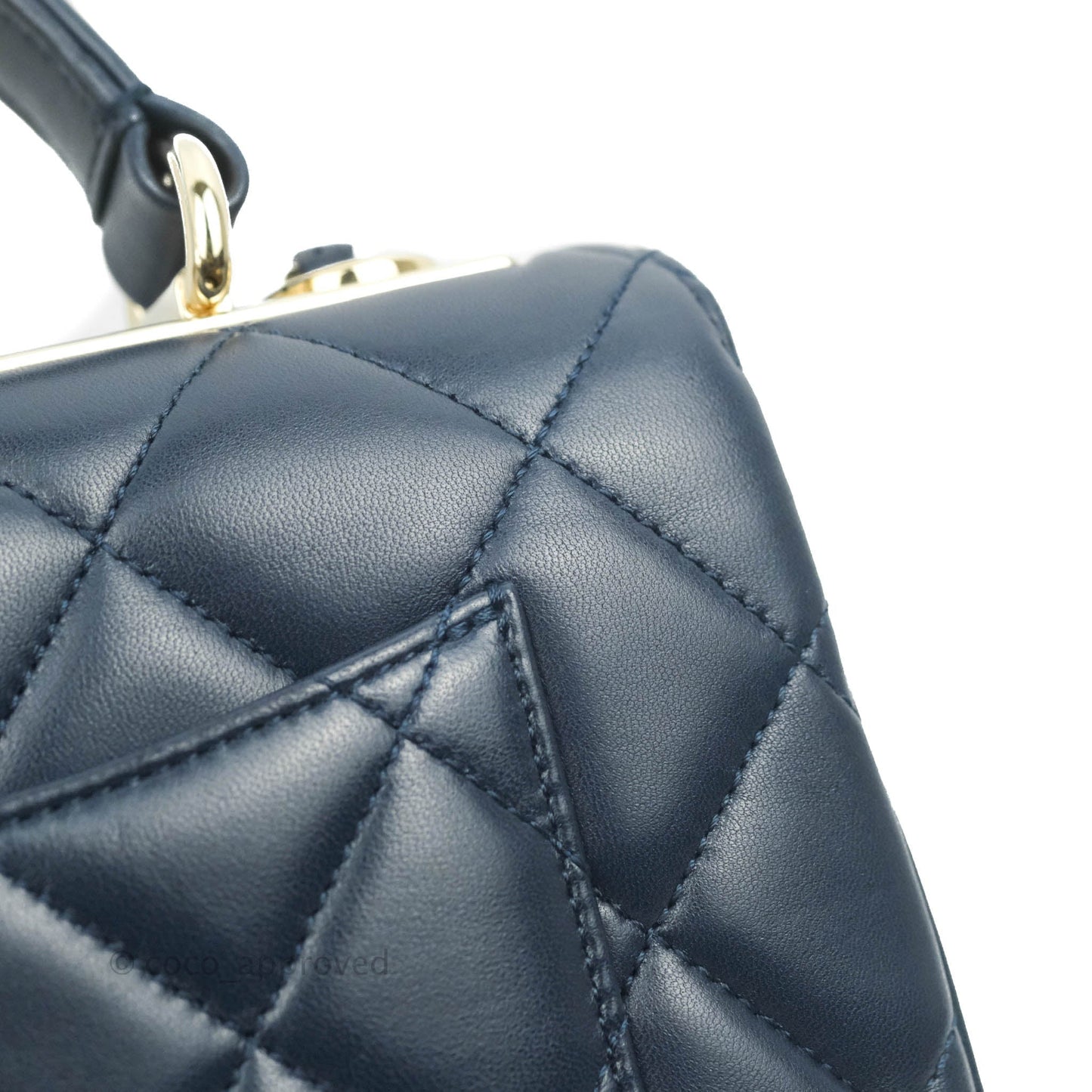 Chanel Small Trendy CC Navy Lambskin Gold Hardware