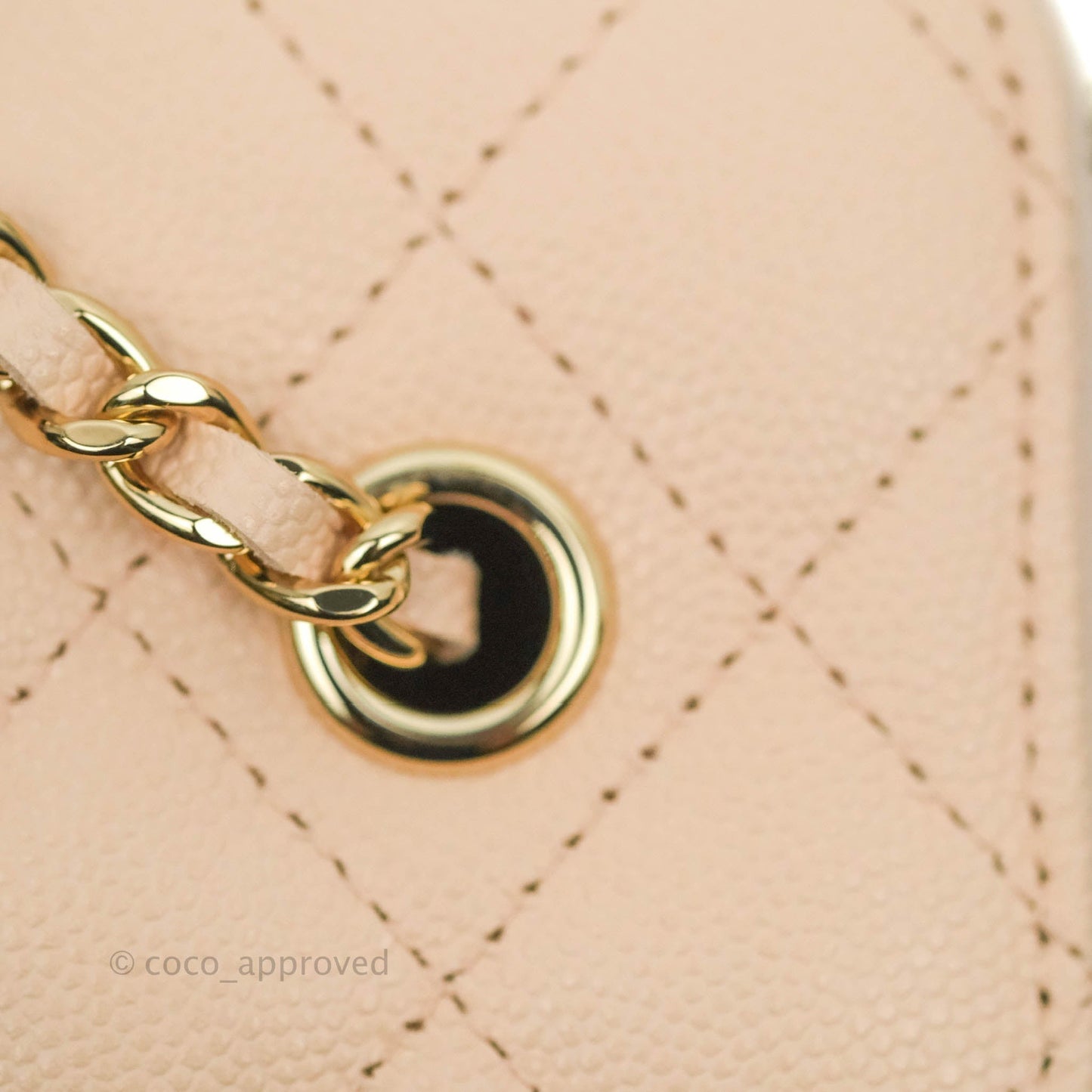 Chanel Vanity with Classic Chain Light Beige Caviar Gold Hardware 22C