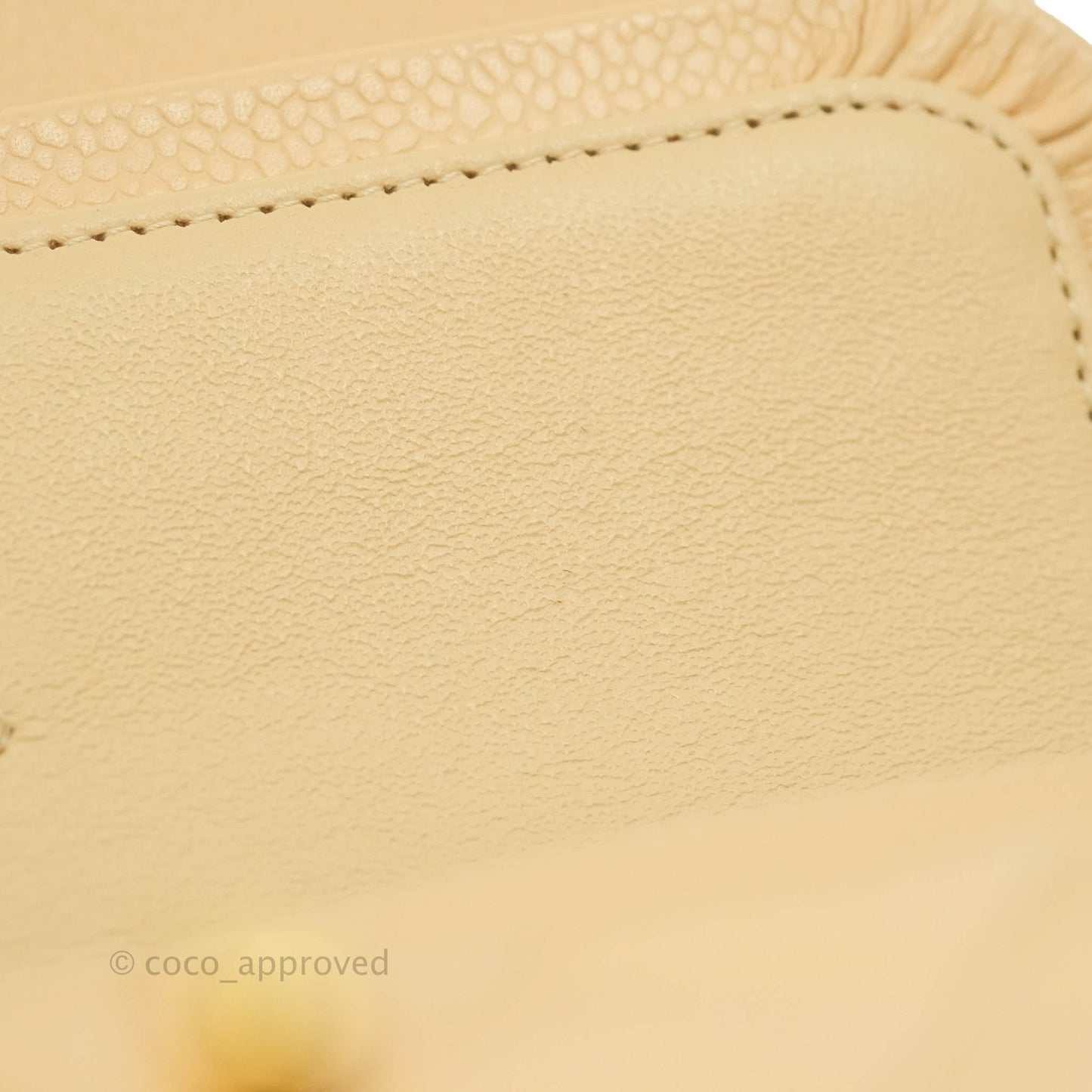 Chanel Classic M/L Medium Flap Quilted Beige Caviar Gold Hardware