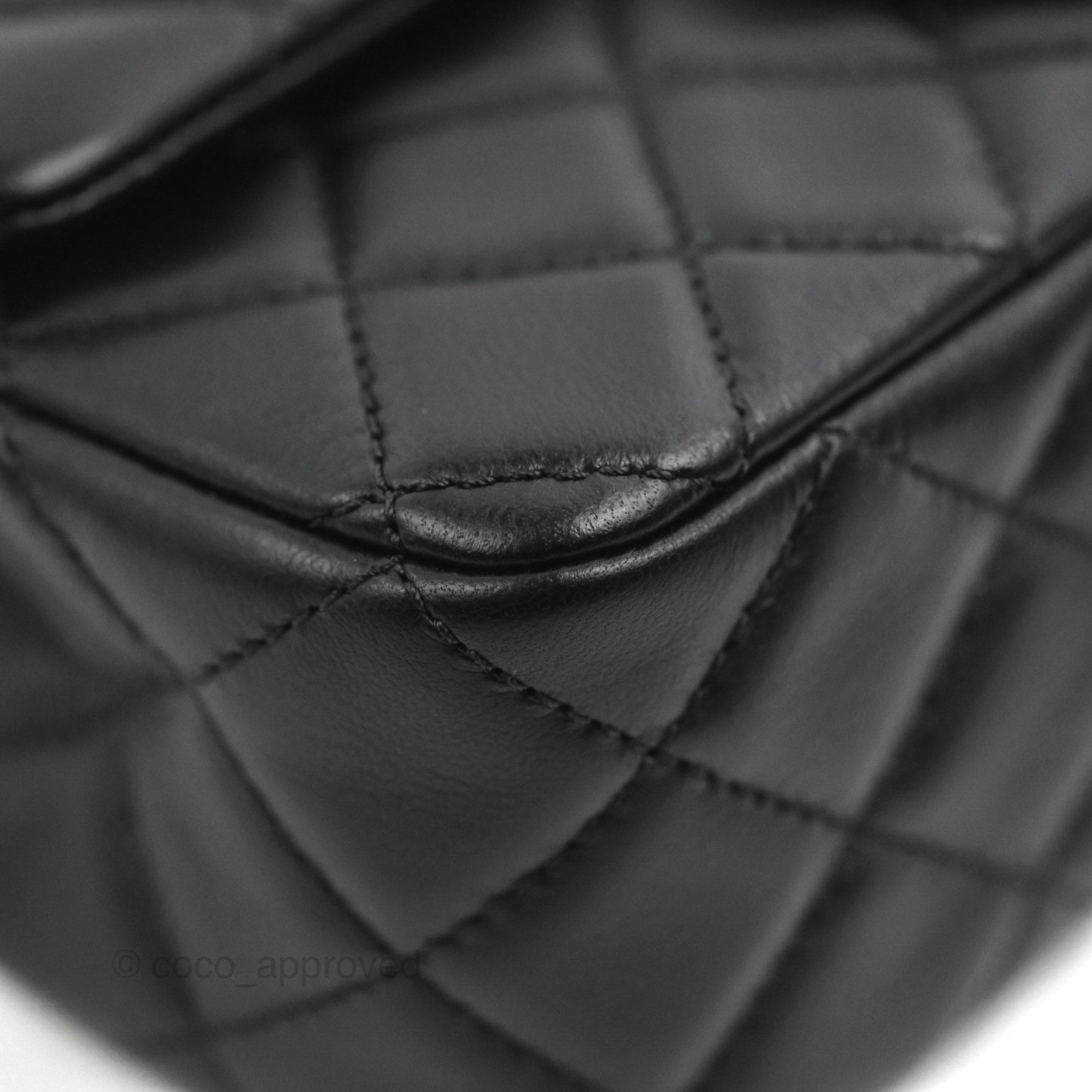 Chanel Mini Rectangular Pearl Crush Quilted Black Lambskin Aged Gold Hardware