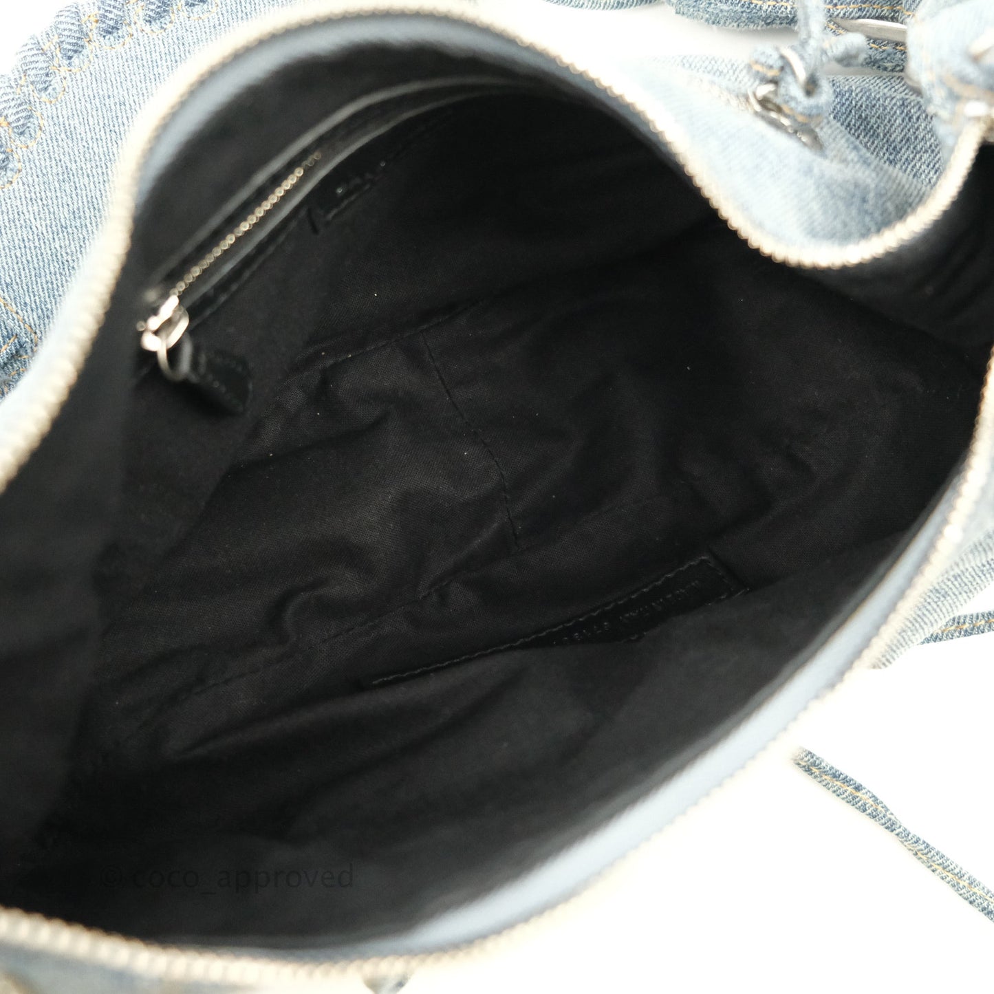 Balenciaga Le Cagole Small Embellished Denim Shoulder Bag