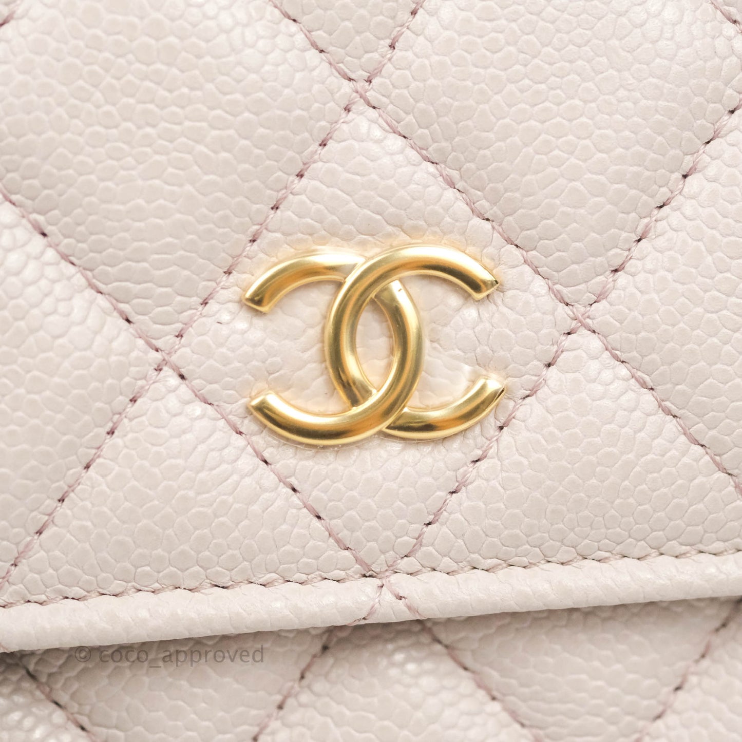 Chanel Miss Coco Clutch With Chain Quilted Lilac Pink Caviar Gold Hardware
