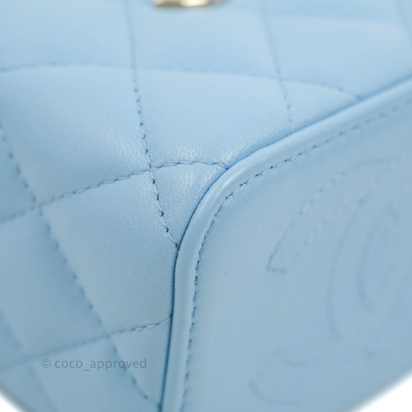 Chanel Mini Vanity Coco Chain Blue Lambskin Gold Hardware