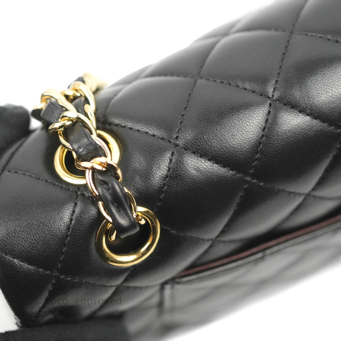 Chanel Classic M/L Medium Flap Quilted Black Lambskin Gold Hardware