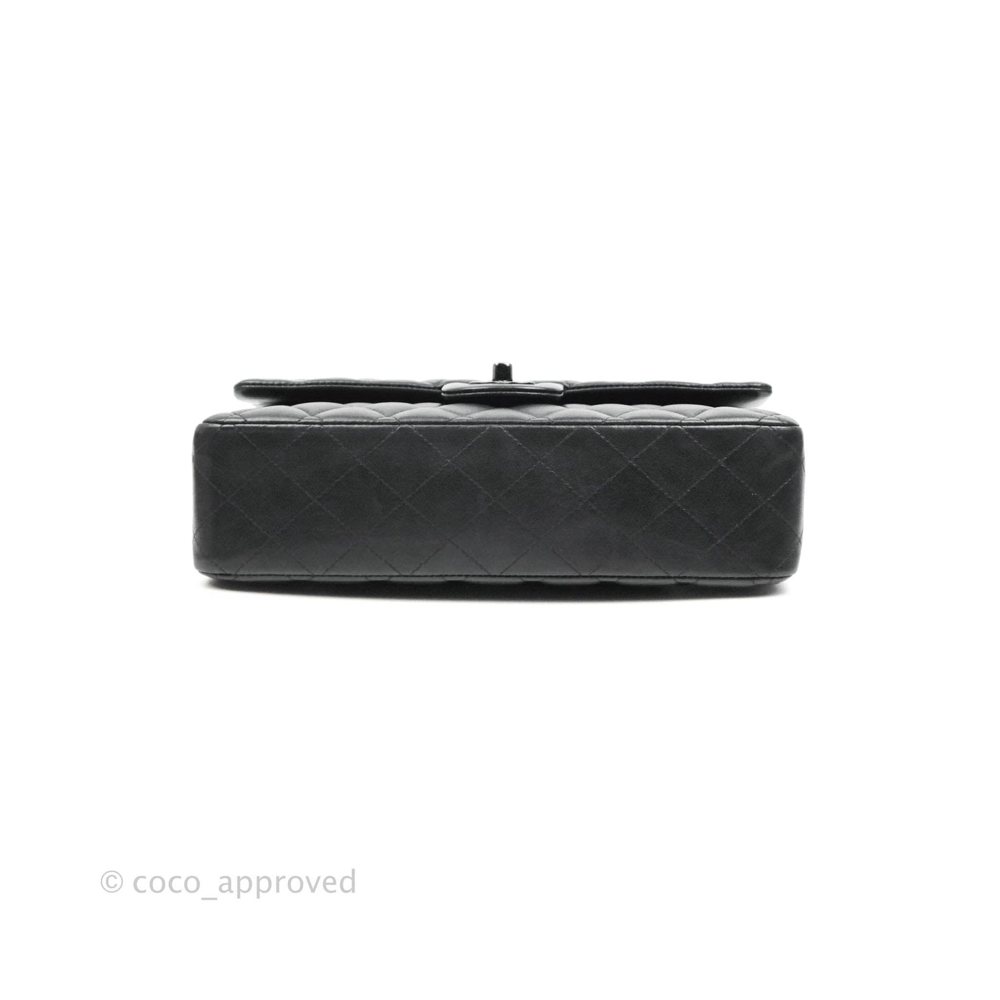 Chanel Classic Quilted M/L Medium Double Flap So Black Lambskin