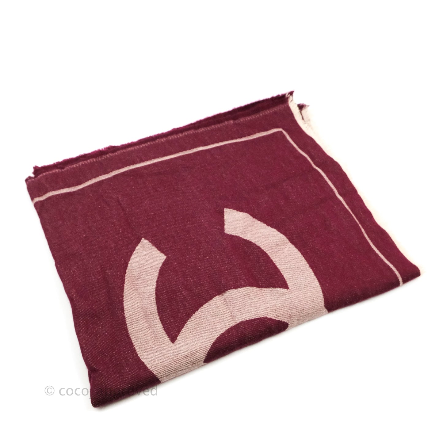 Chanel CC Cashmere Scarf Burgundy