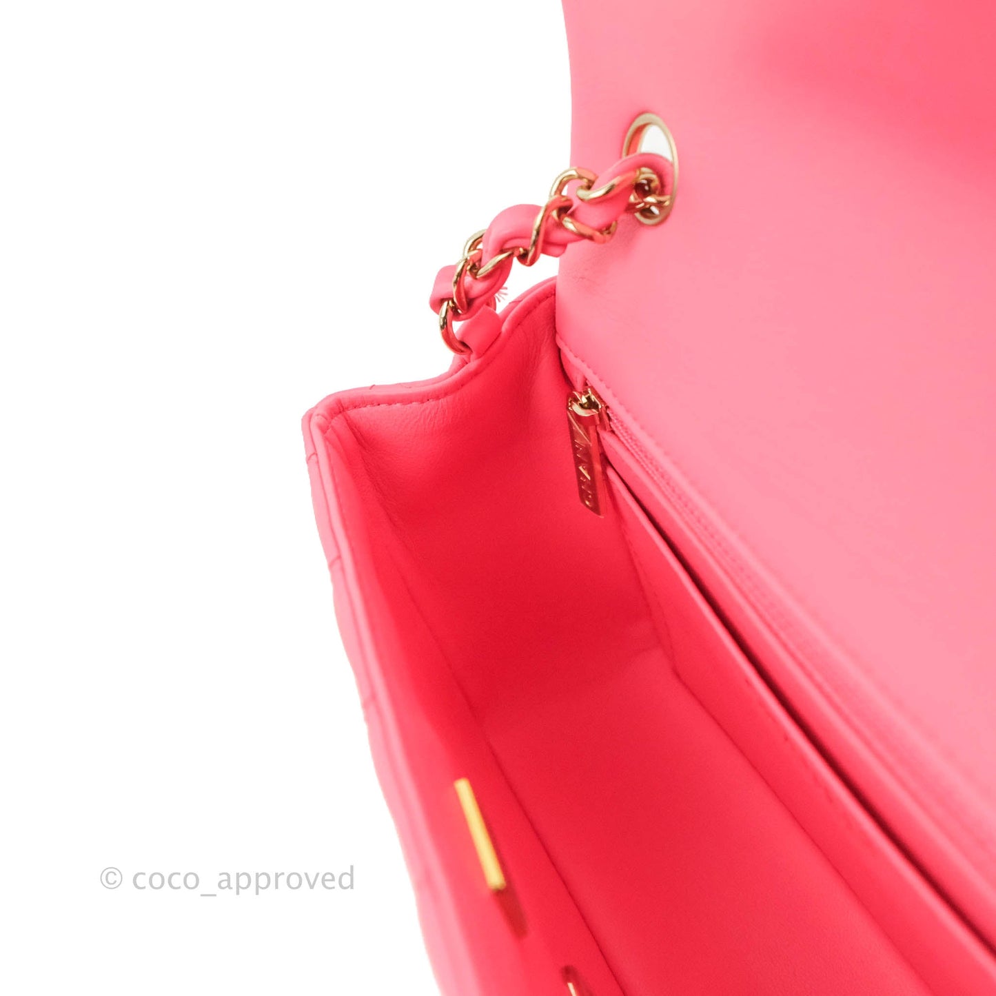 Chanel Quilted Mini Rectangular Flap Pink Lambskin Gold Hardware