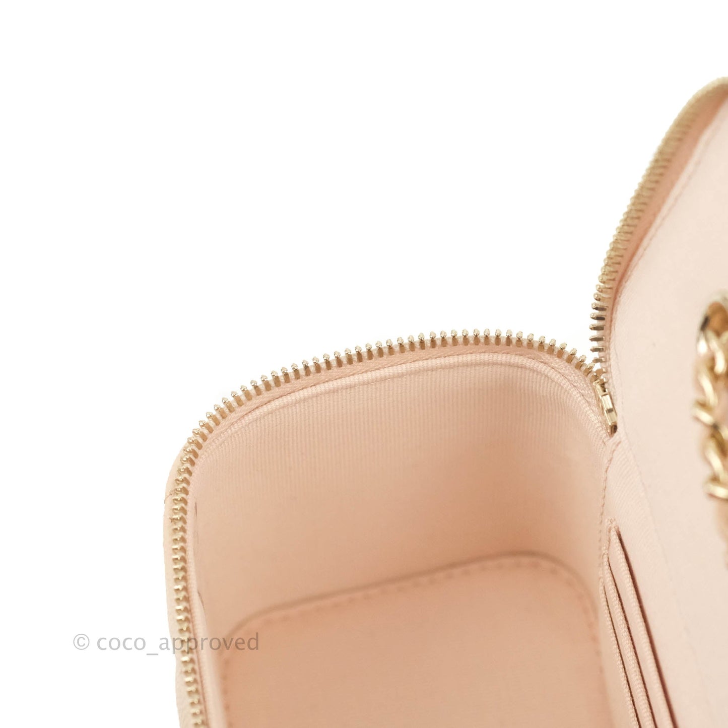 Chanel Vanity with Classic Chain Light Beige Caviar Gold Hardware 22C