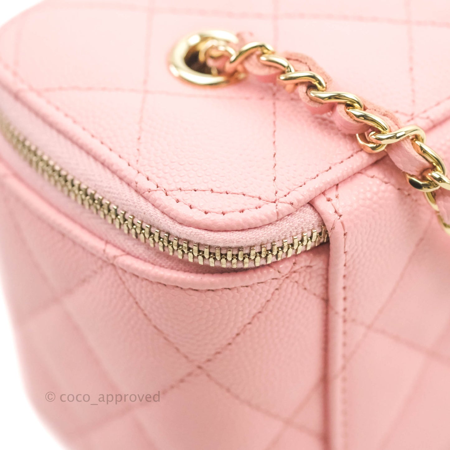 Chanel Classic Vanity with Chain Pink Caviar Gold Hardware