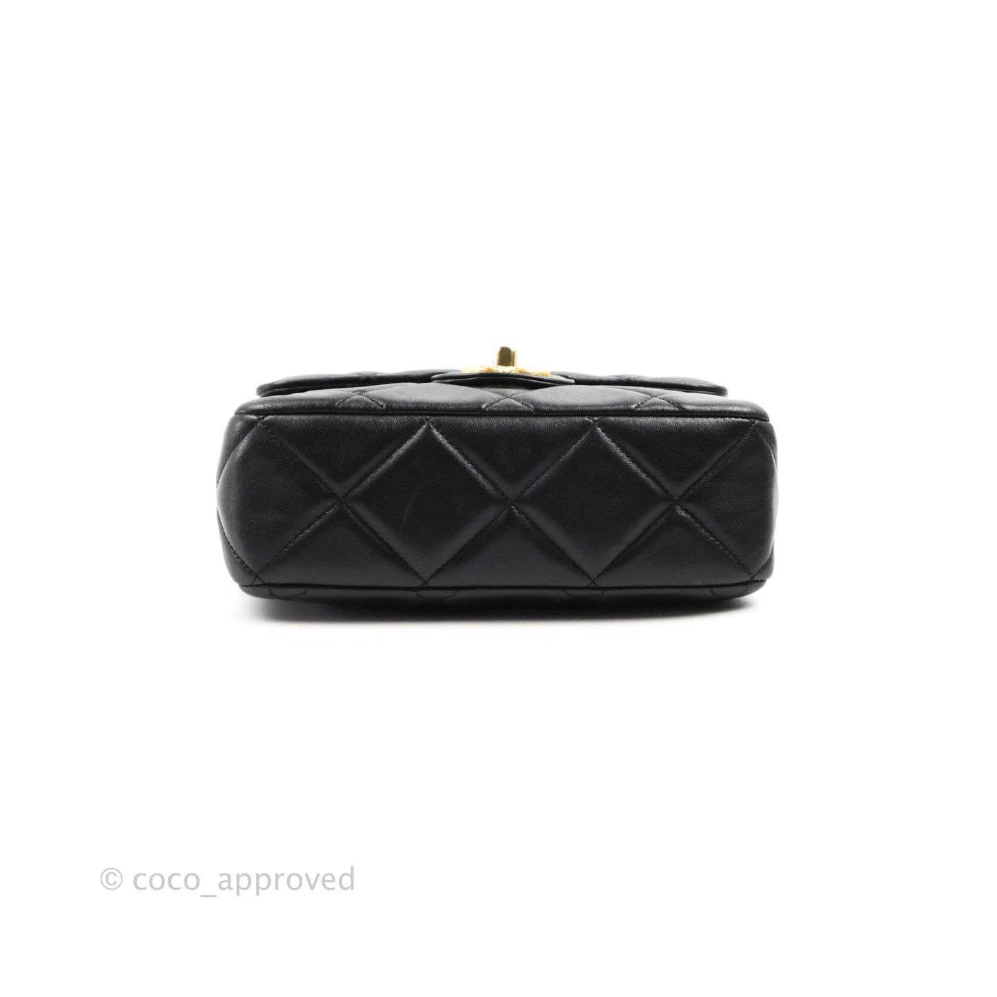 Chanel Quilted Square Flap Bijoux Chain Strap Black Aged Gold Hardware