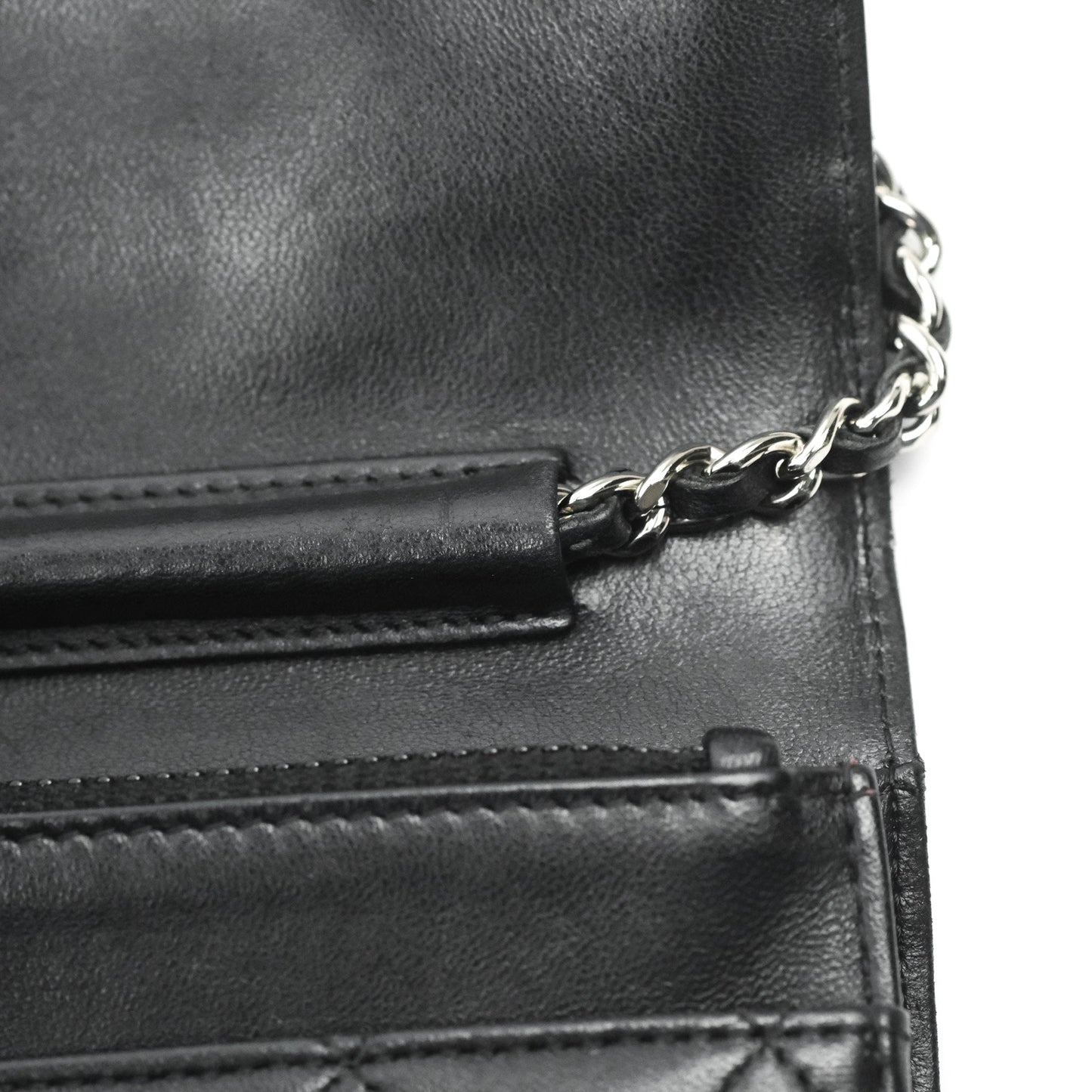 Chanel Quilted Classic WOC Black Lambskin Silver Hardware