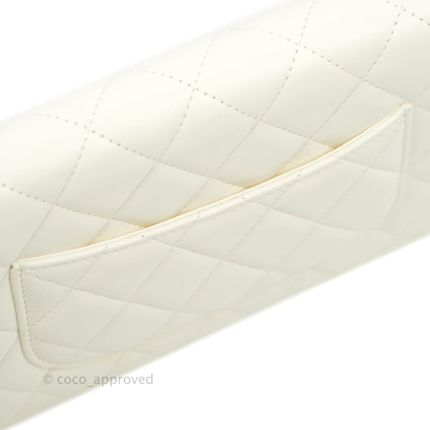 Chanel Quilted Pearl Crush Wallet on Chain WOC White Lambskin Aged Gold Hardware