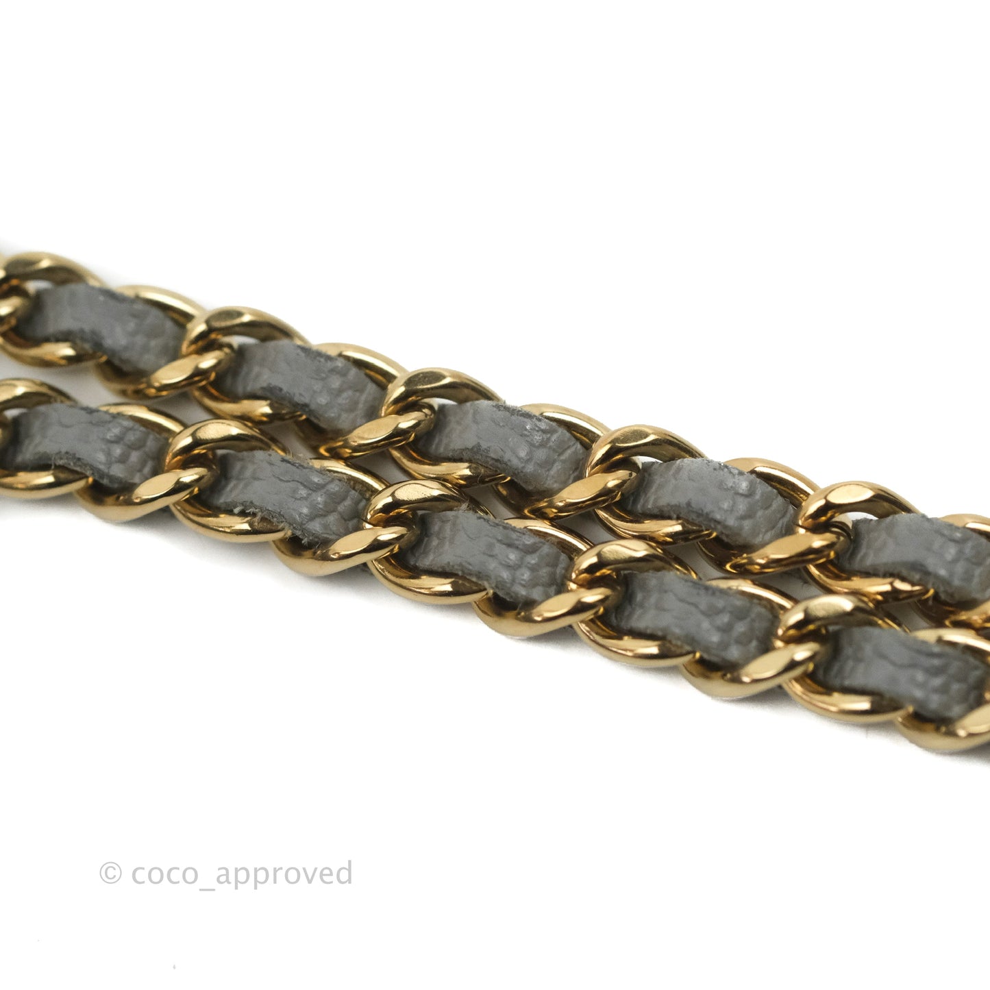 Chanel Quilted Classic Wallet on Chain WOC Grey Caviar Gold Hardware