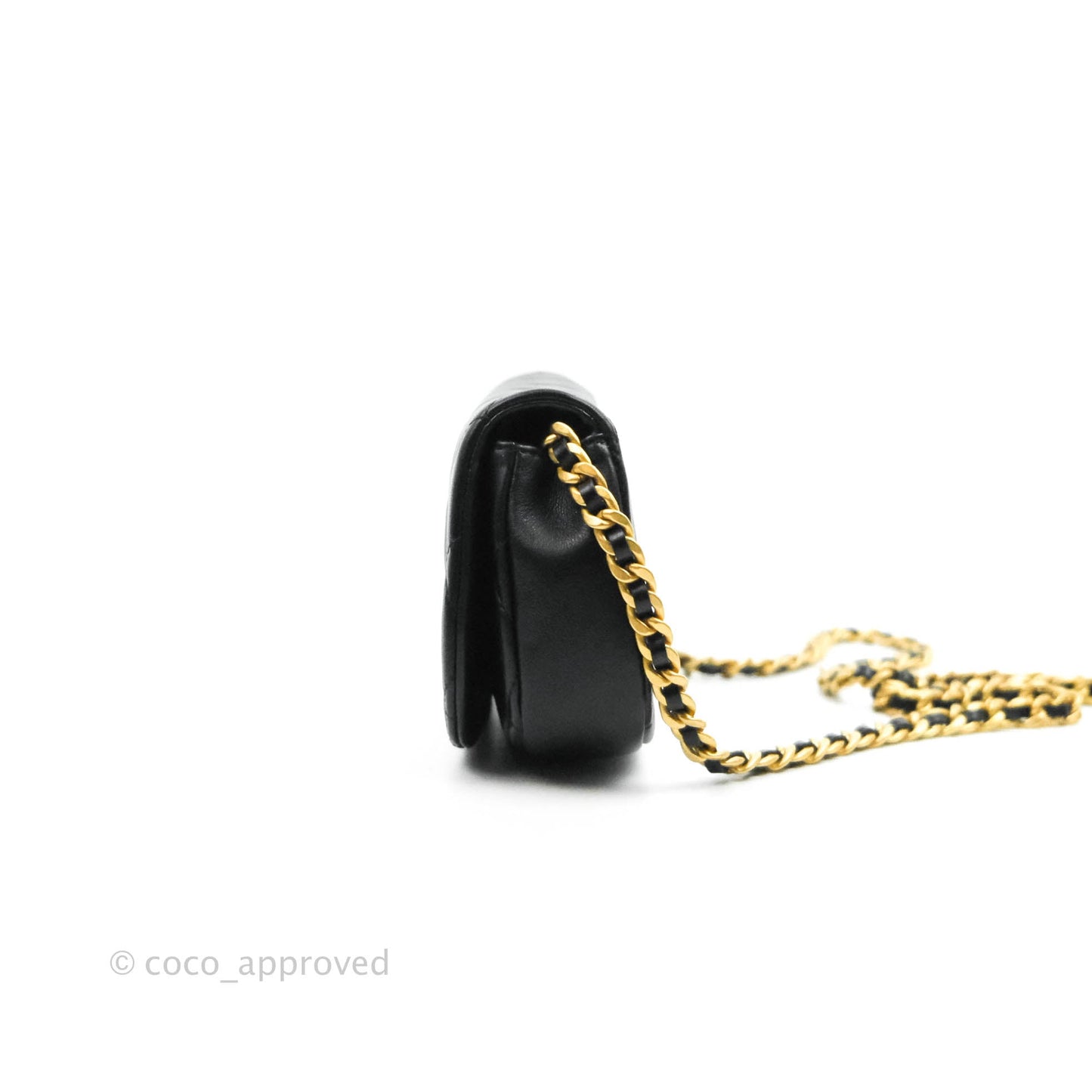 Chanel Clutch with Chain Black Calfskin Aged Gold Hardware