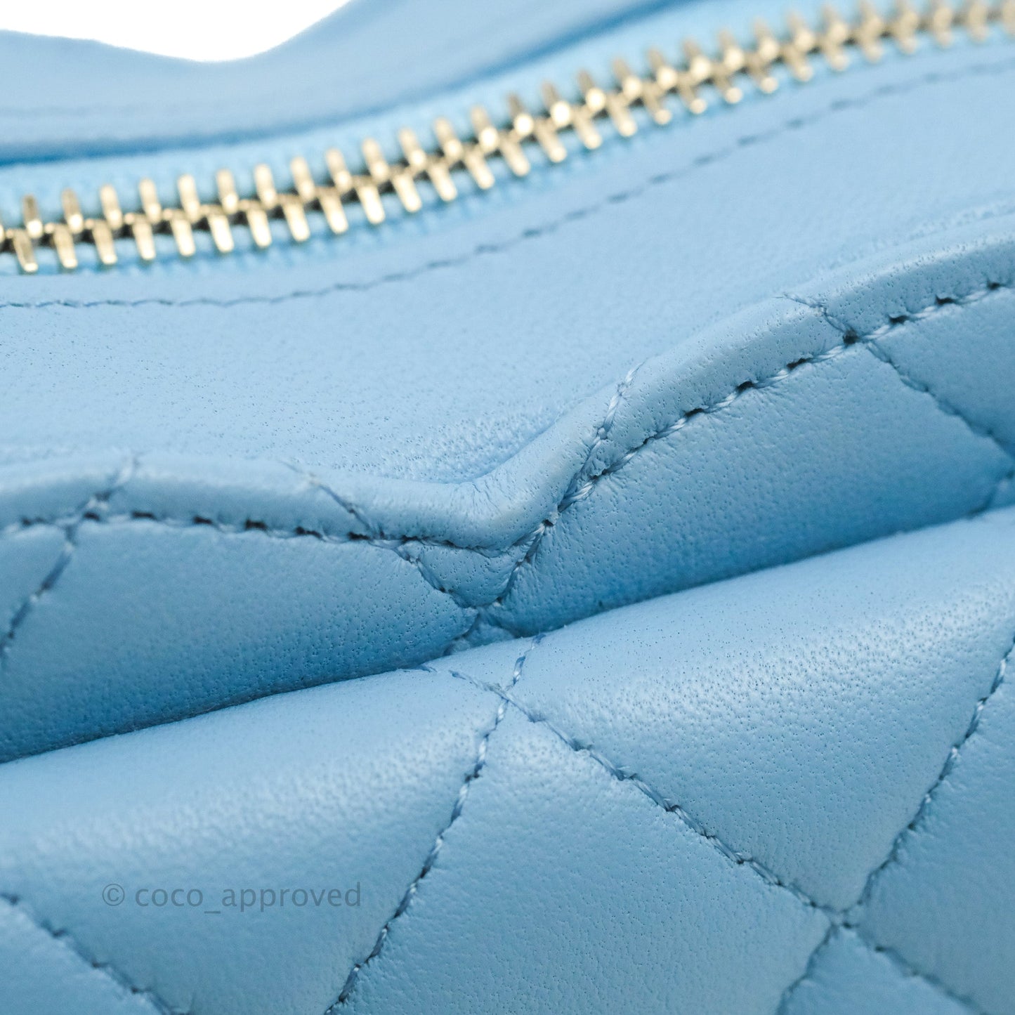 Chanel Small Heart Bag Blue Lambskin Gold Hardware 22S