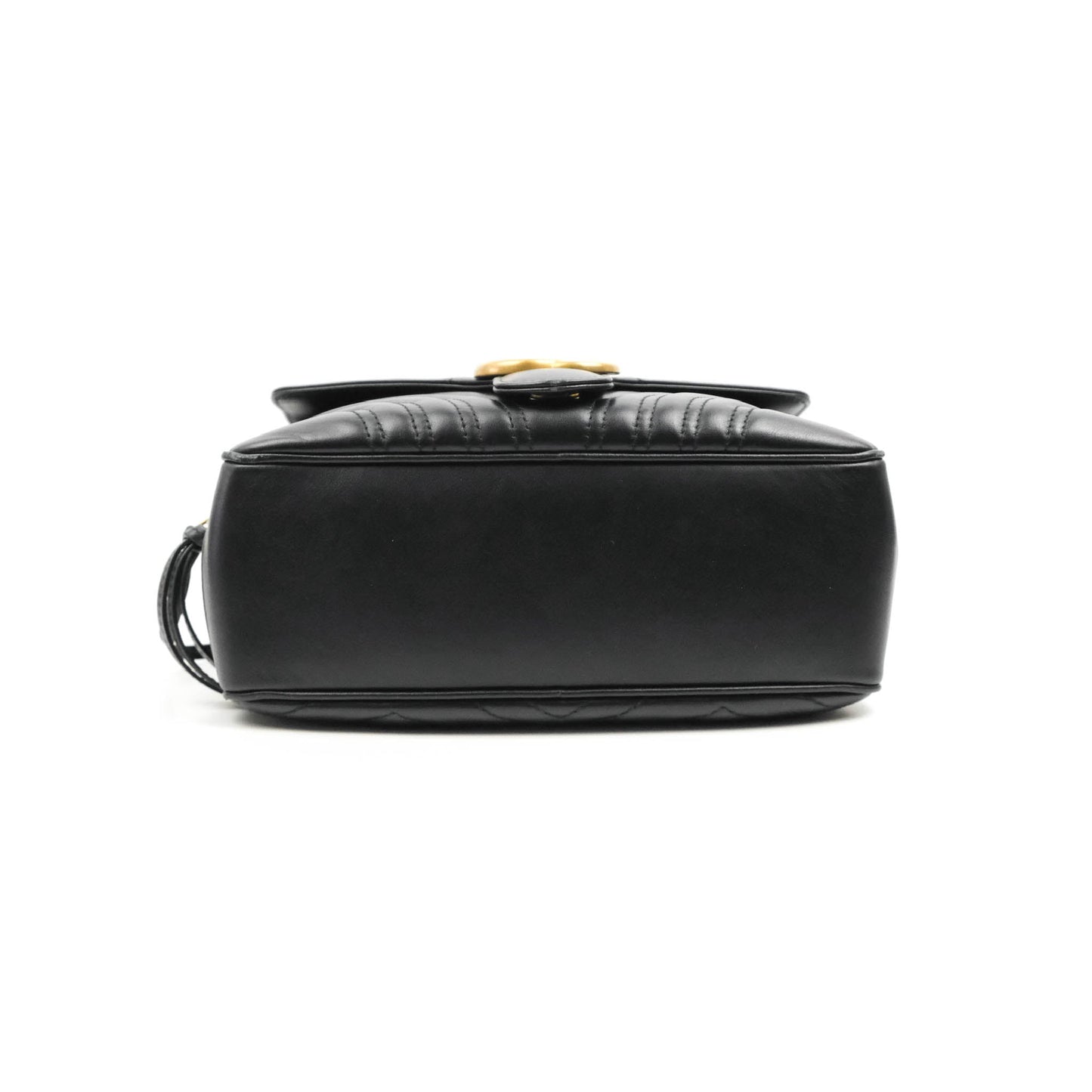 Gucci Small GG Marmont Shoulder Bag Matelasse with Sylvie Web Strap Black