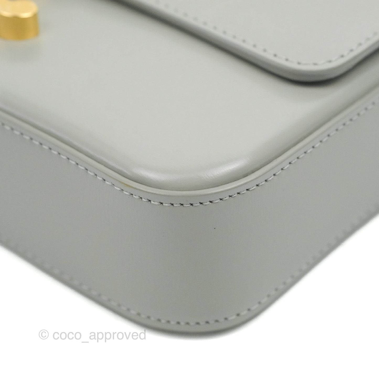 Celine Chain Shoulder Bag Pale Grey Shiny Calfskin
