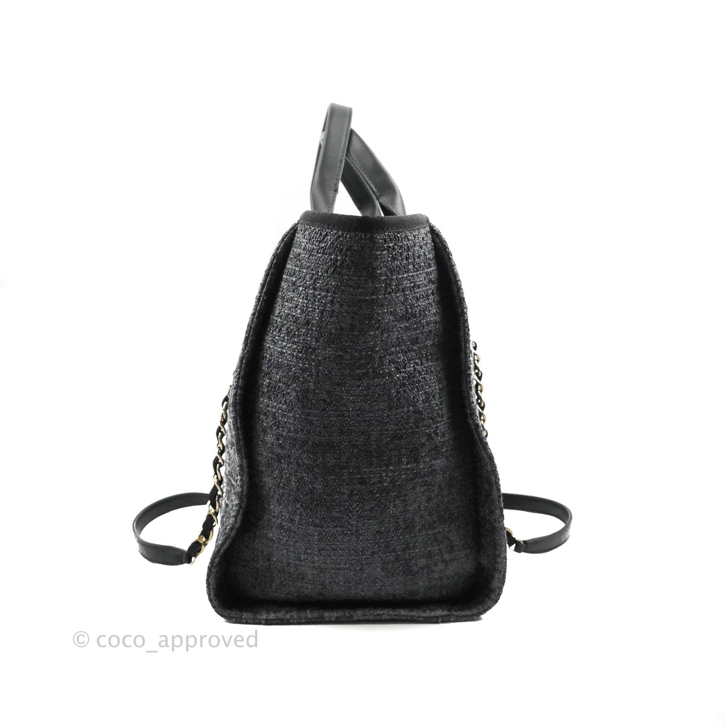 Chanel Canvas Deauville Large Tote Charcoal Grey
