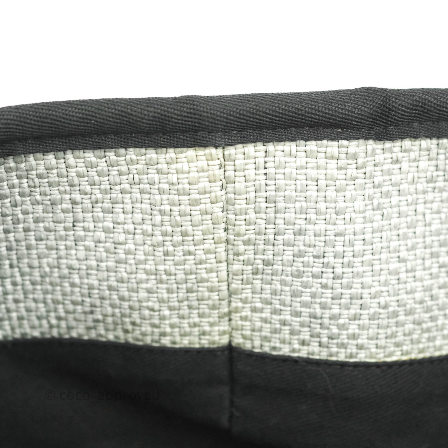 Chanel Large Deauville Light Grey Canvas Silver Hardware