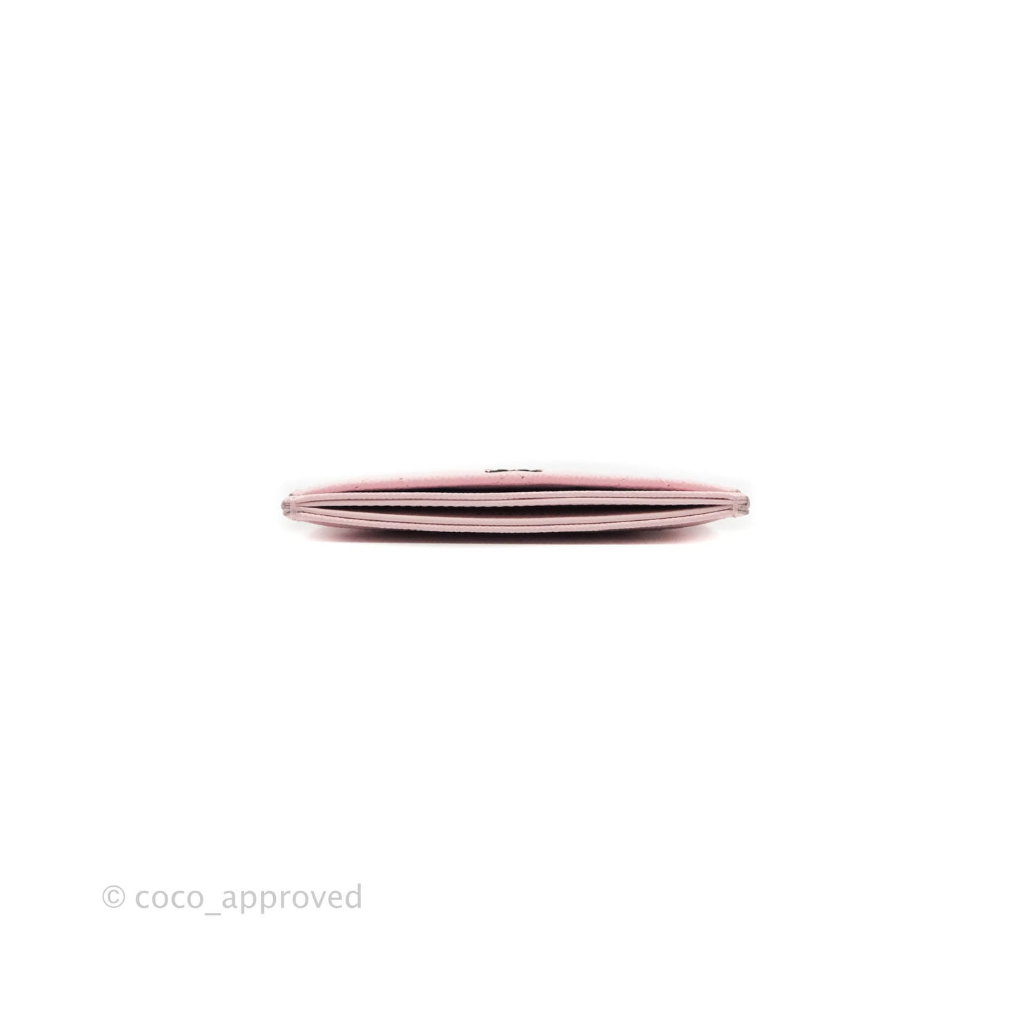 Chanel Classic Flat Card Holder Light Pink Caviar Gold Hardware