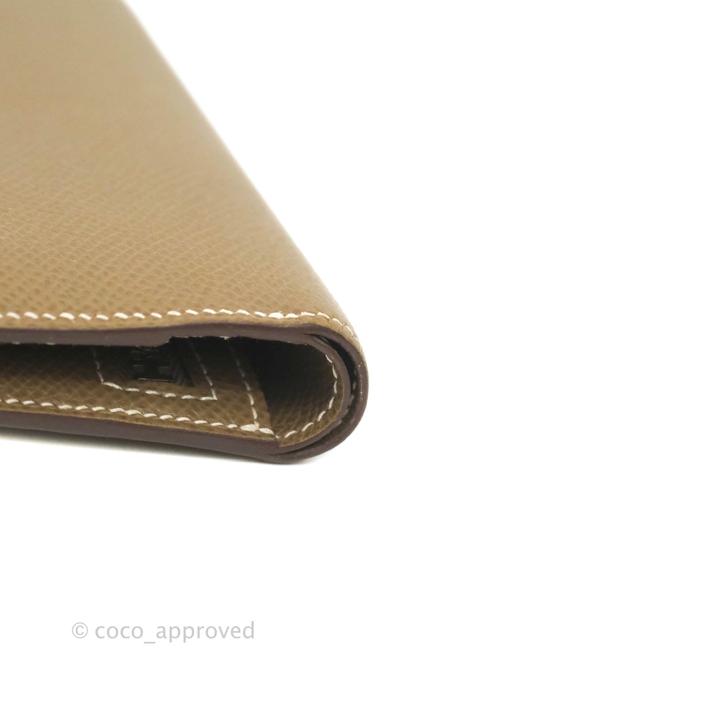 Hermes Bearn Compact Wallet Etoupe Epsom Palladium Hardware
