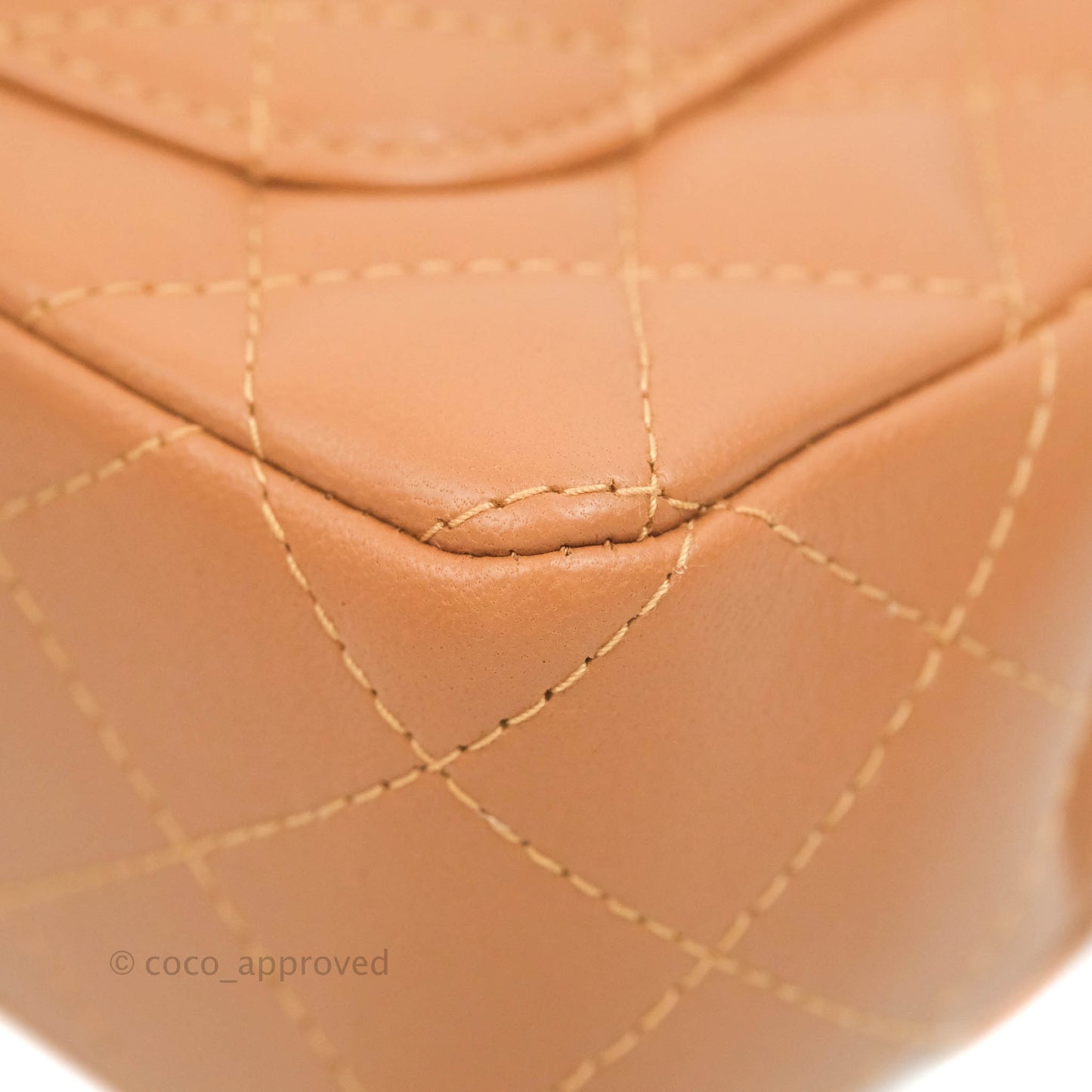 Chanel Quilted Mini Rectangular Flap Caramel Lambskin Gold Hardware 22S