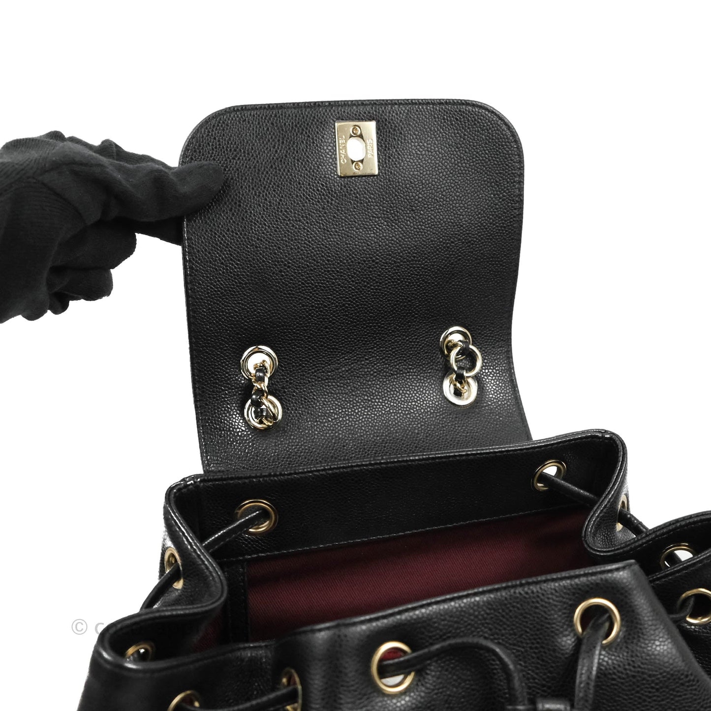 Chanel Quilted Business Affinity Backpack Black Caviar Gold Hardware