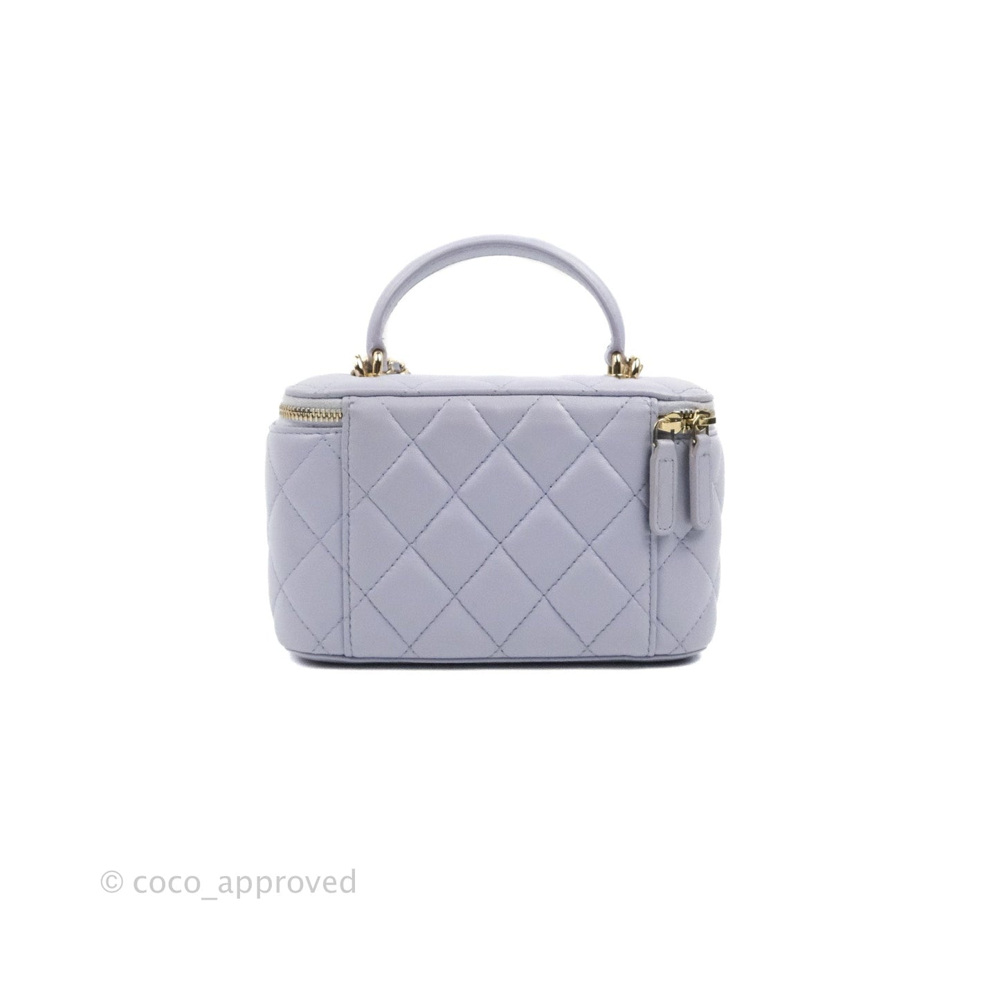 Chanel Vanity Rectangular Top Handle Lilac Lambskin Gold Hardware