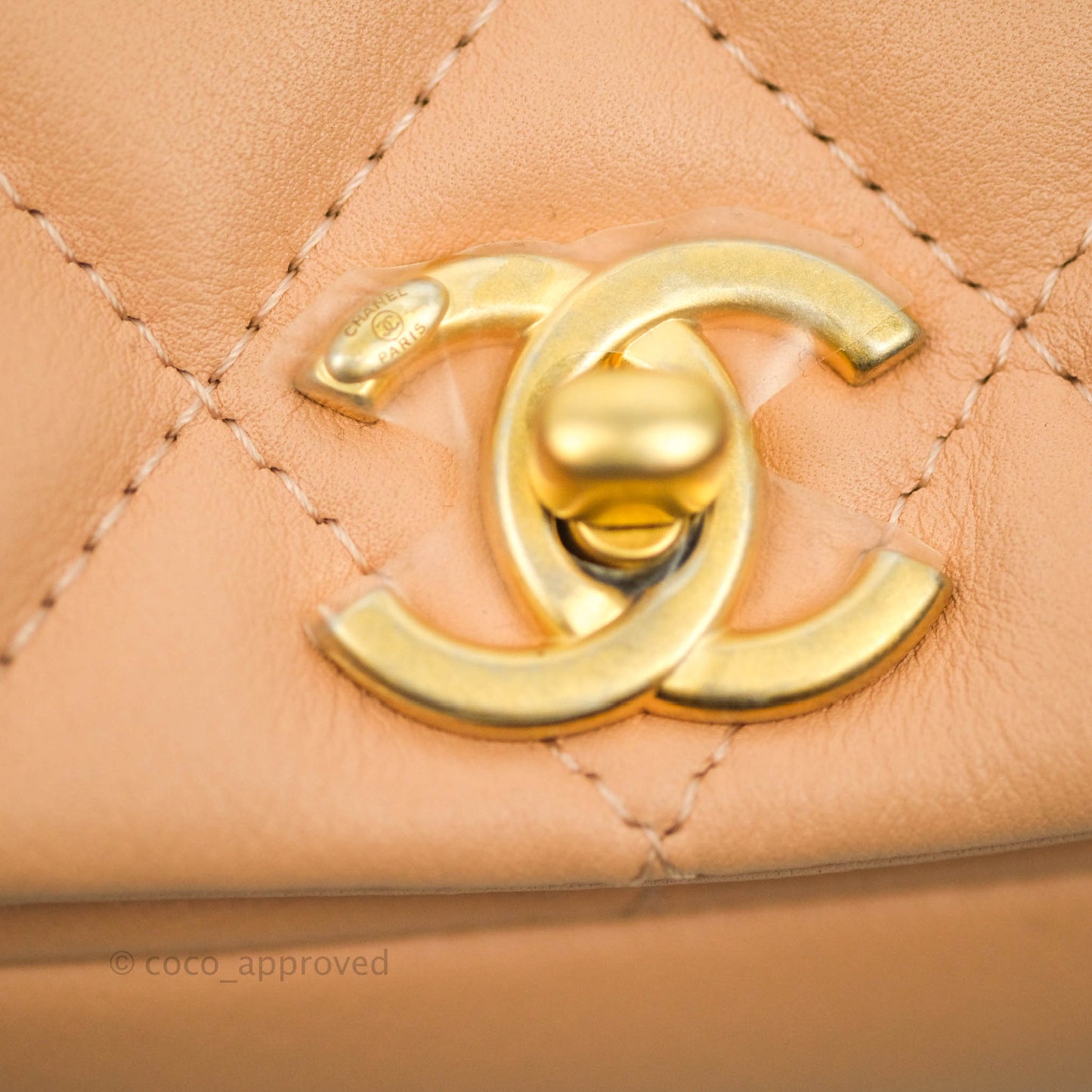 Chanel Clutch with Chain Beige Calfskin Aged Gold Hardware 21B