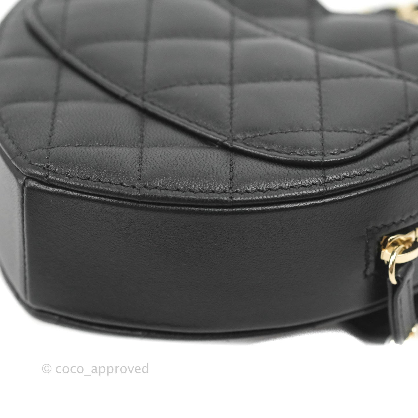 Chanel Small Heart Bag Black Lambskin Gold Hardware 22S