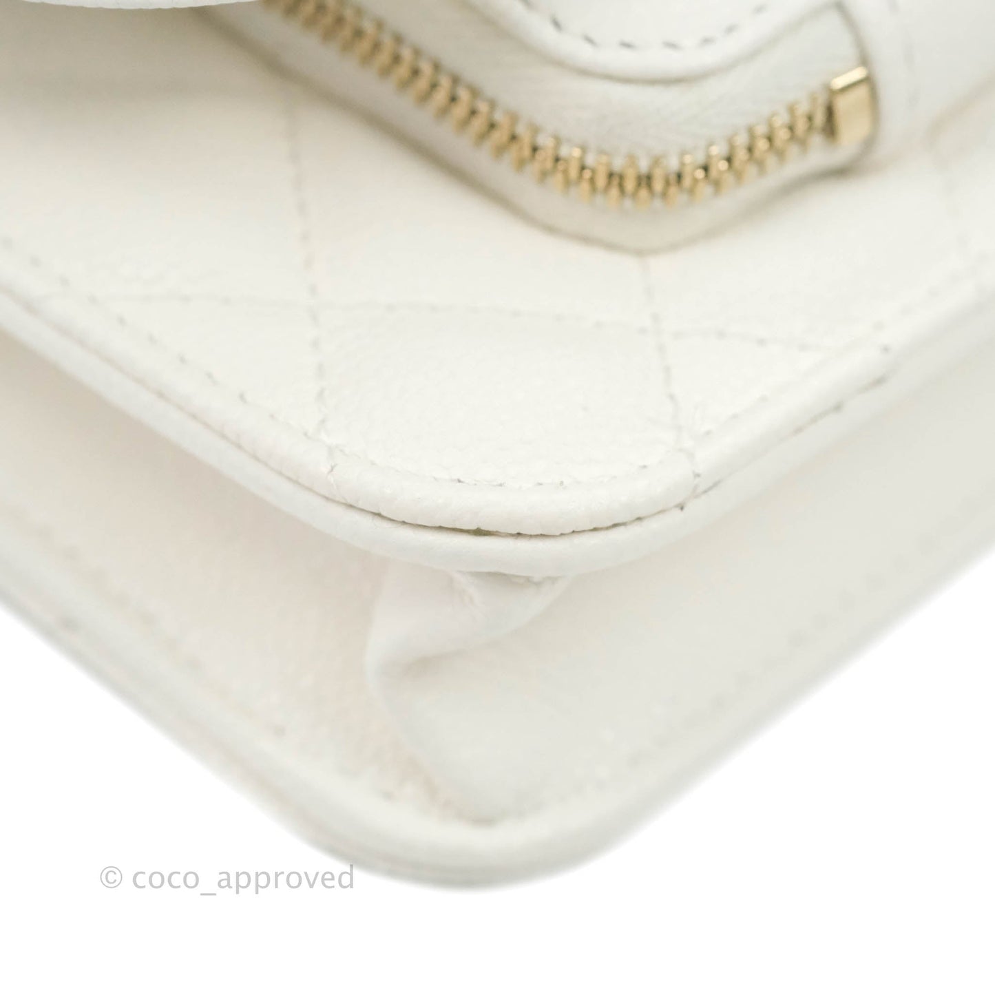 Chanel Business Affinity Clutch With Chain White Caviar Gold Hardware