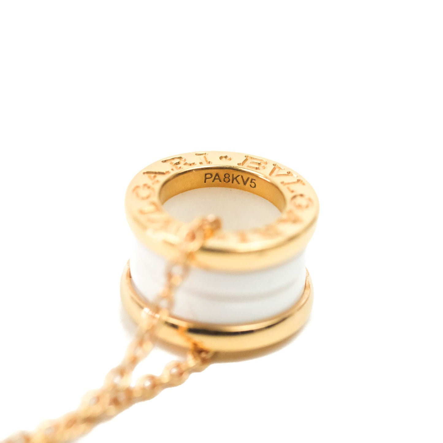 Bvlgari Zero1 Necklace White Ceramic Rose Gold