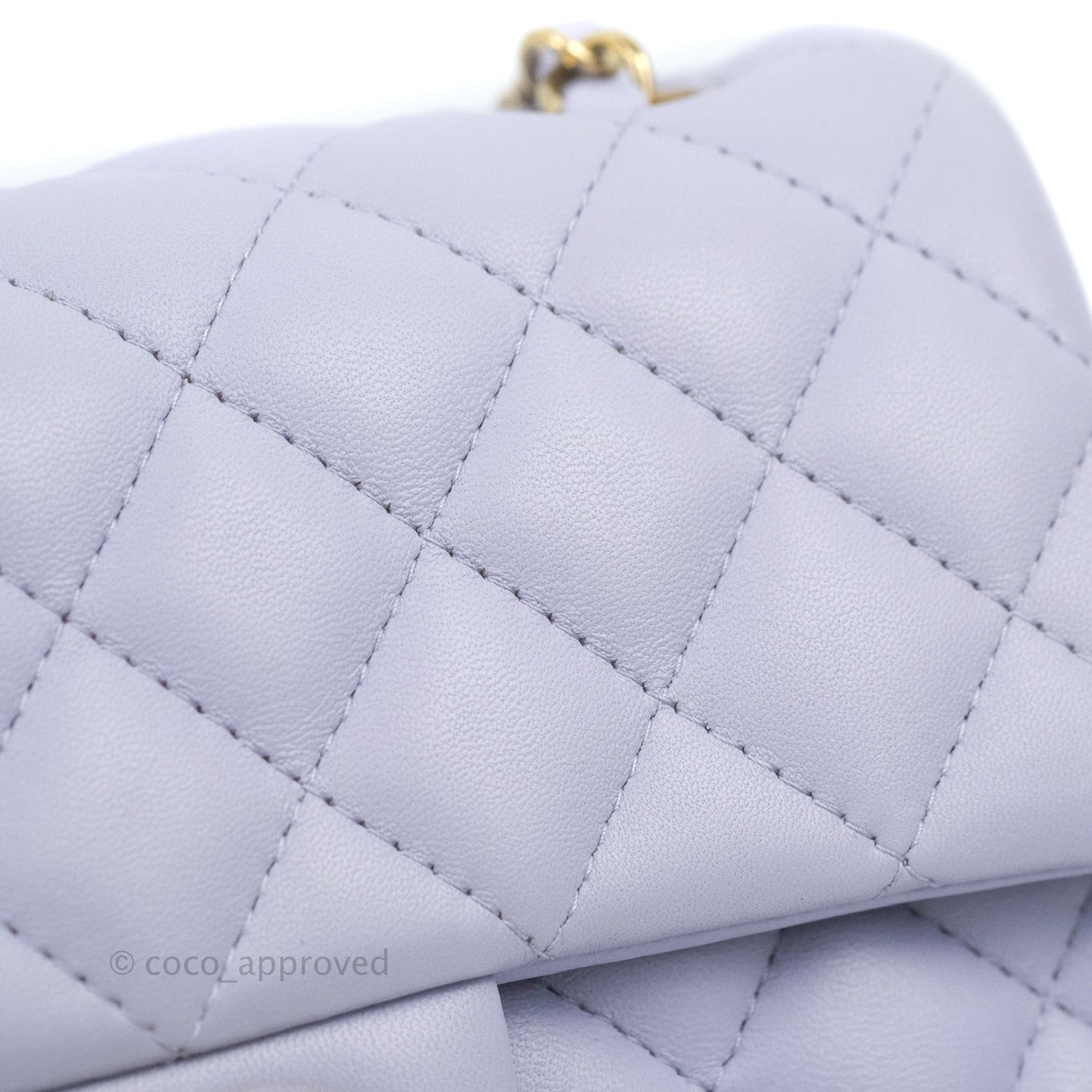 Chanel Quilted Mini Rectangular Flap Lilac Lambskin Gold Hardware