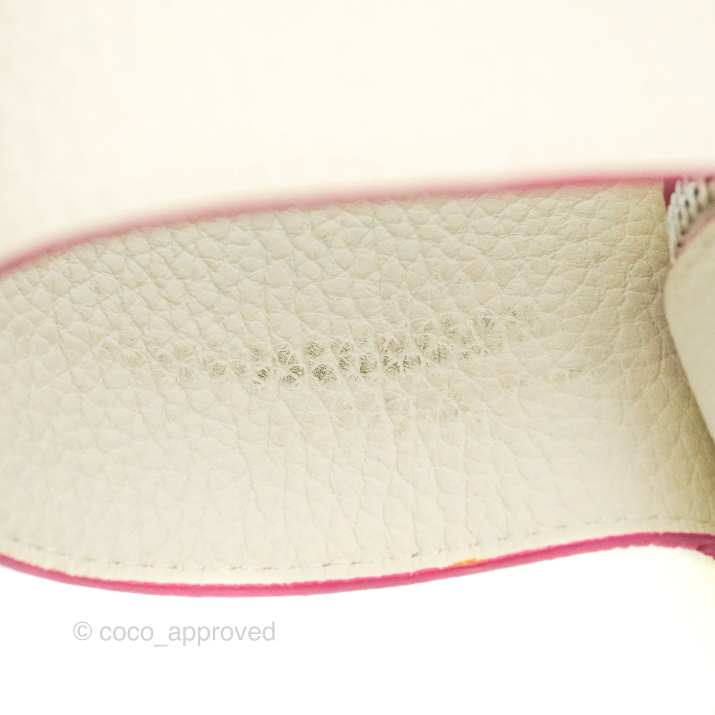 Delvaux Cool Box Mini Taurillon Soft Grained Calfskin White/Fuchsia