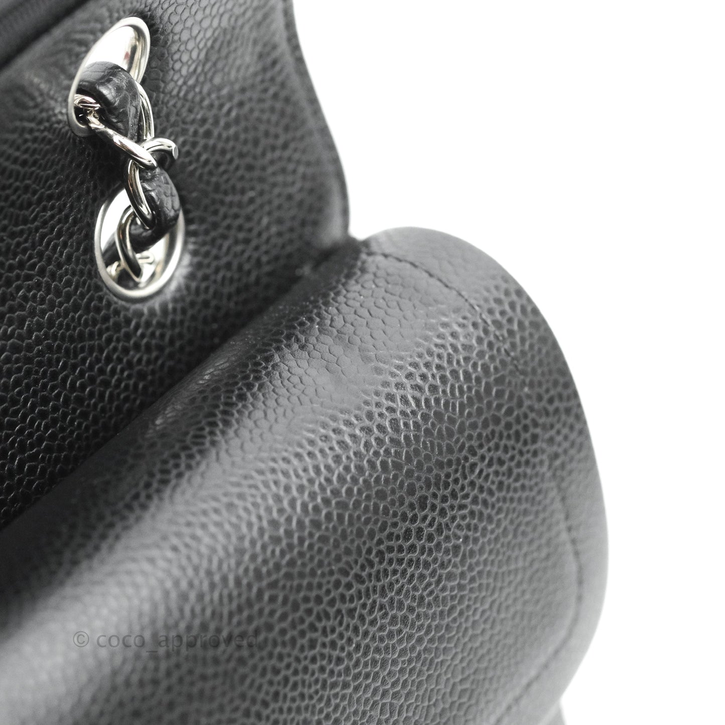 Chanel Classic M/L Medium Flap Quilted Black Caviar Silver Hardware