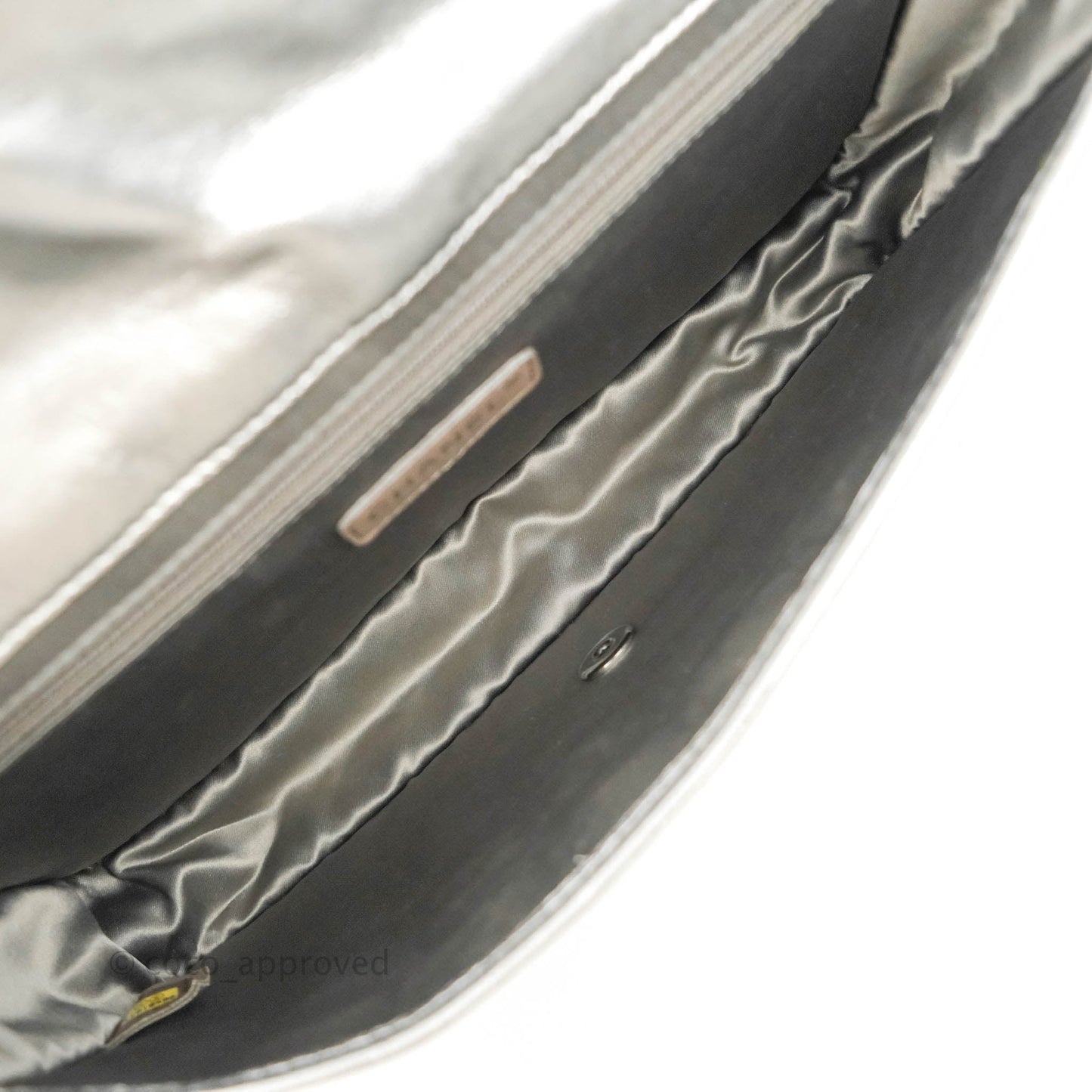 Chanel Vinyl Ice Cube Flap Bag Metallic Silver Silver Hardware