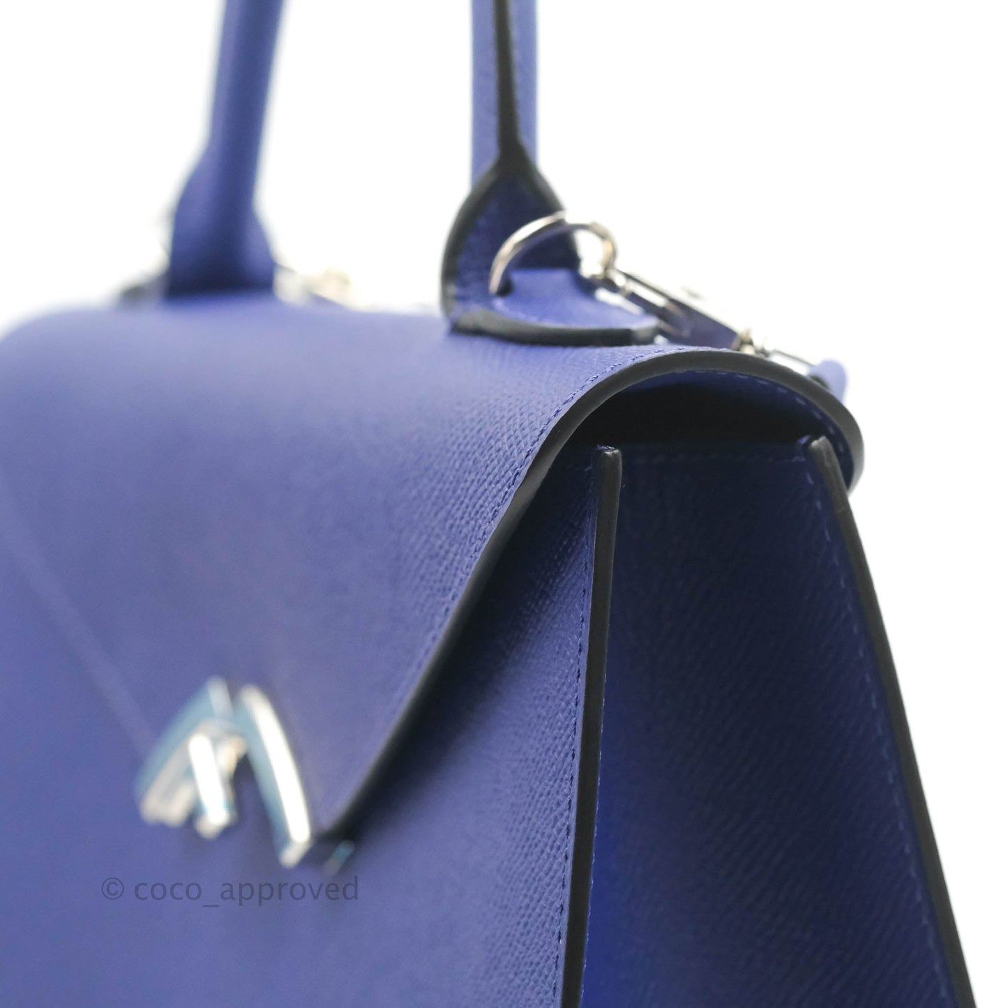 Moynat Gabrielle PM Bag Blue Calfskin Silver Hardware