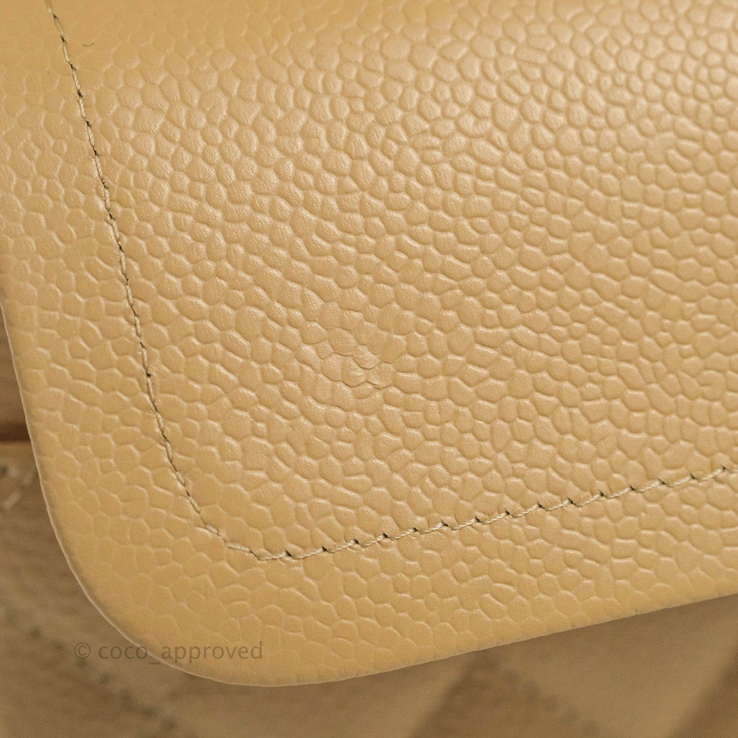 Chanel Classic M/L Medium Flap Quilted Beige Caviar Gold Hardware