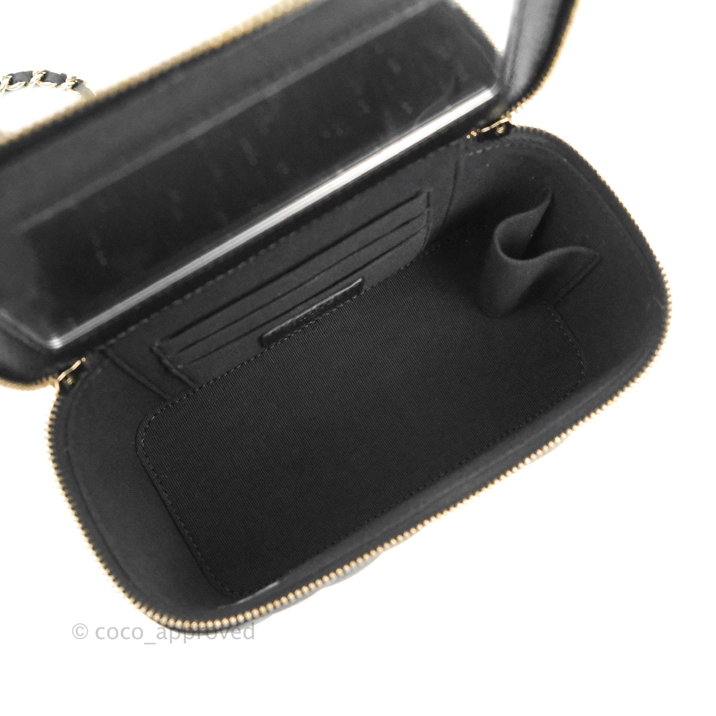 Chanel Vanity with CC Chain Black Caviar Gold Hardware