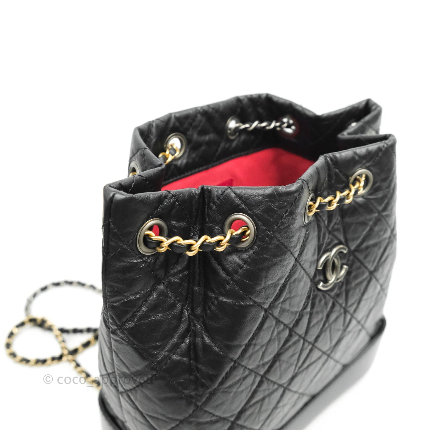 Chanel Small Gabrielle Backpack Black Aged Calfskin