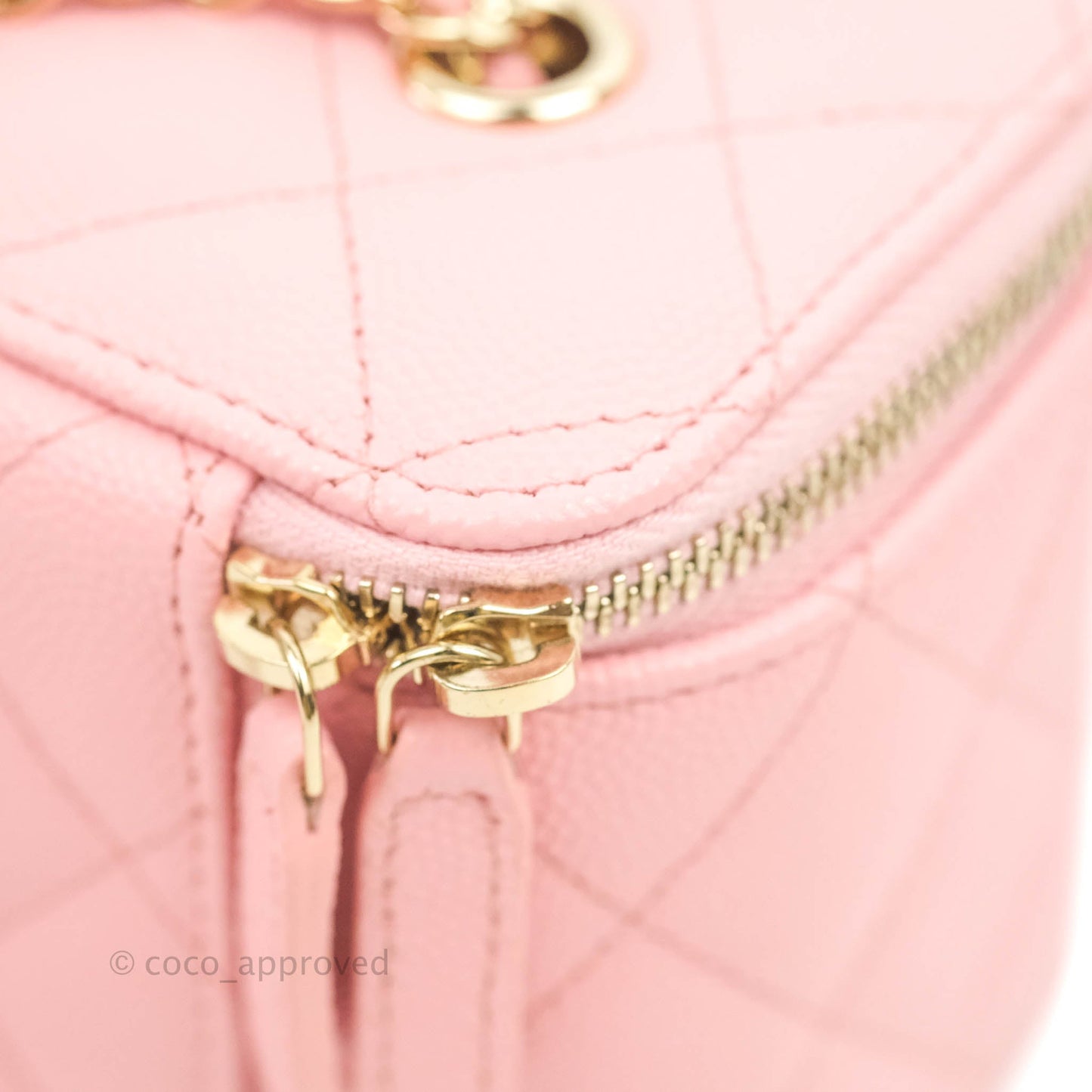 Chanel Classic Vanity with Chain Pink Caviar Gold Hardware