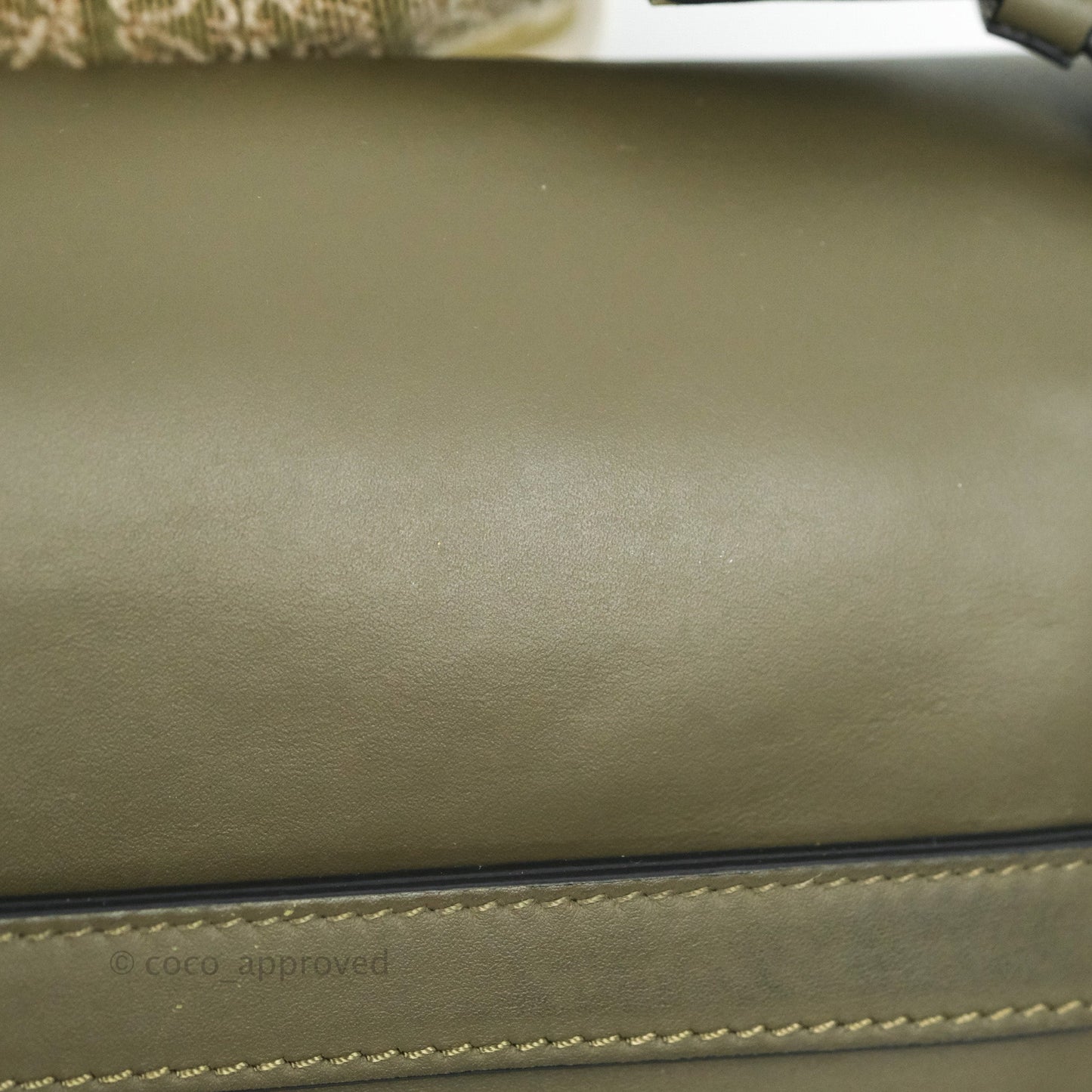 Loewe Small Gate Bag in Soft Calfskin & Jacquard Strap Autumn Green
