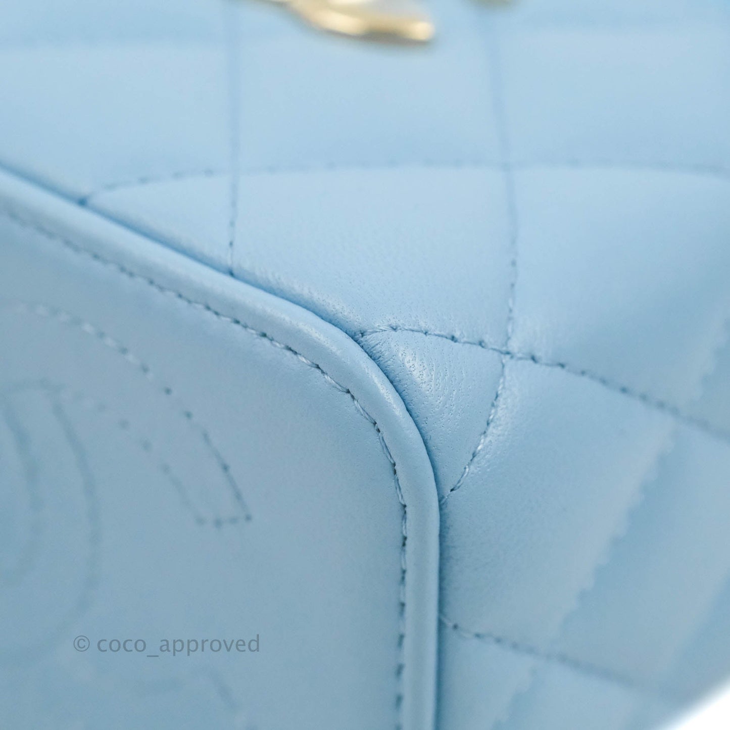 Chanel Mini Vanity Coco Chain Blue Lambskin Gold Hardware