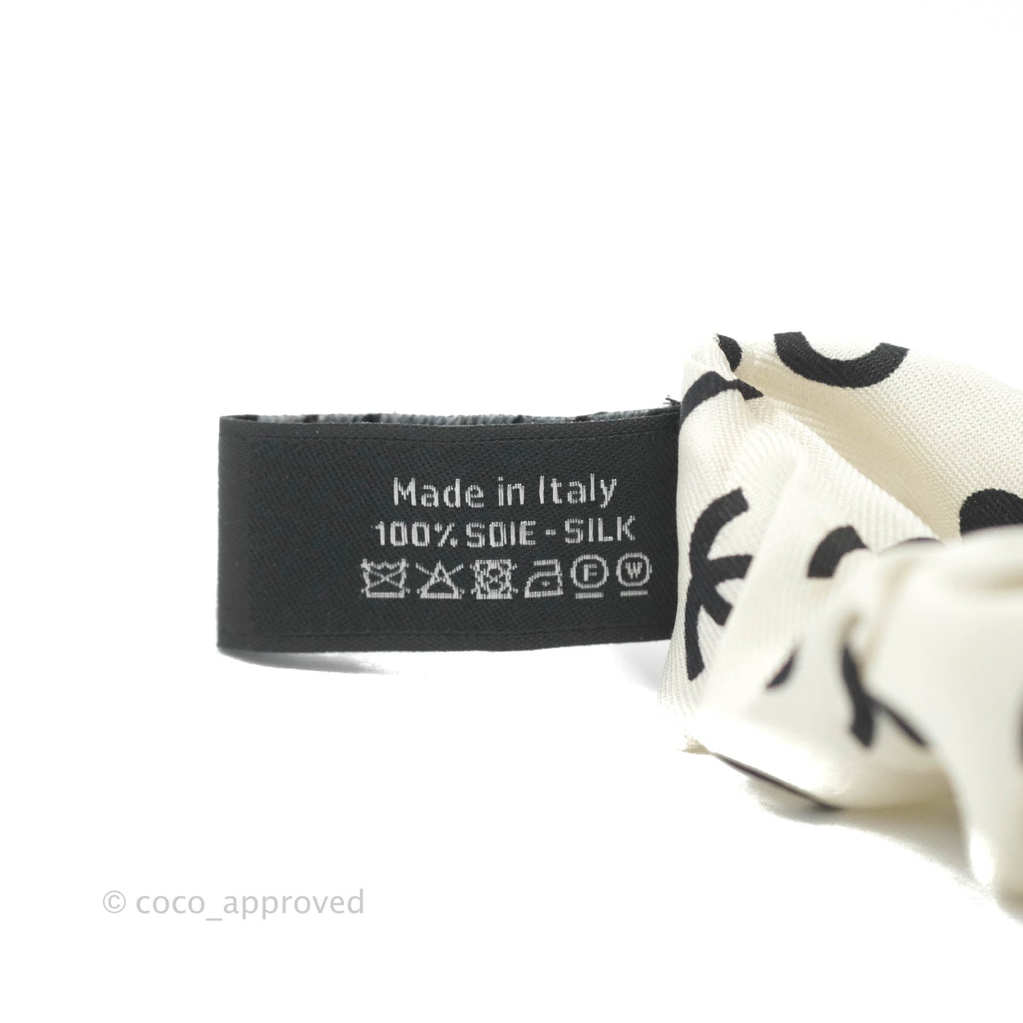 Chanel Coco Bow Silk Hair Accessory Ivory & Black