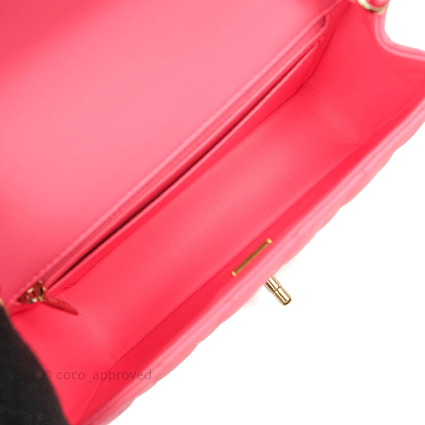Chanel Quilted Mini Rectangular Flap Pink Lambskin Gold Hardware