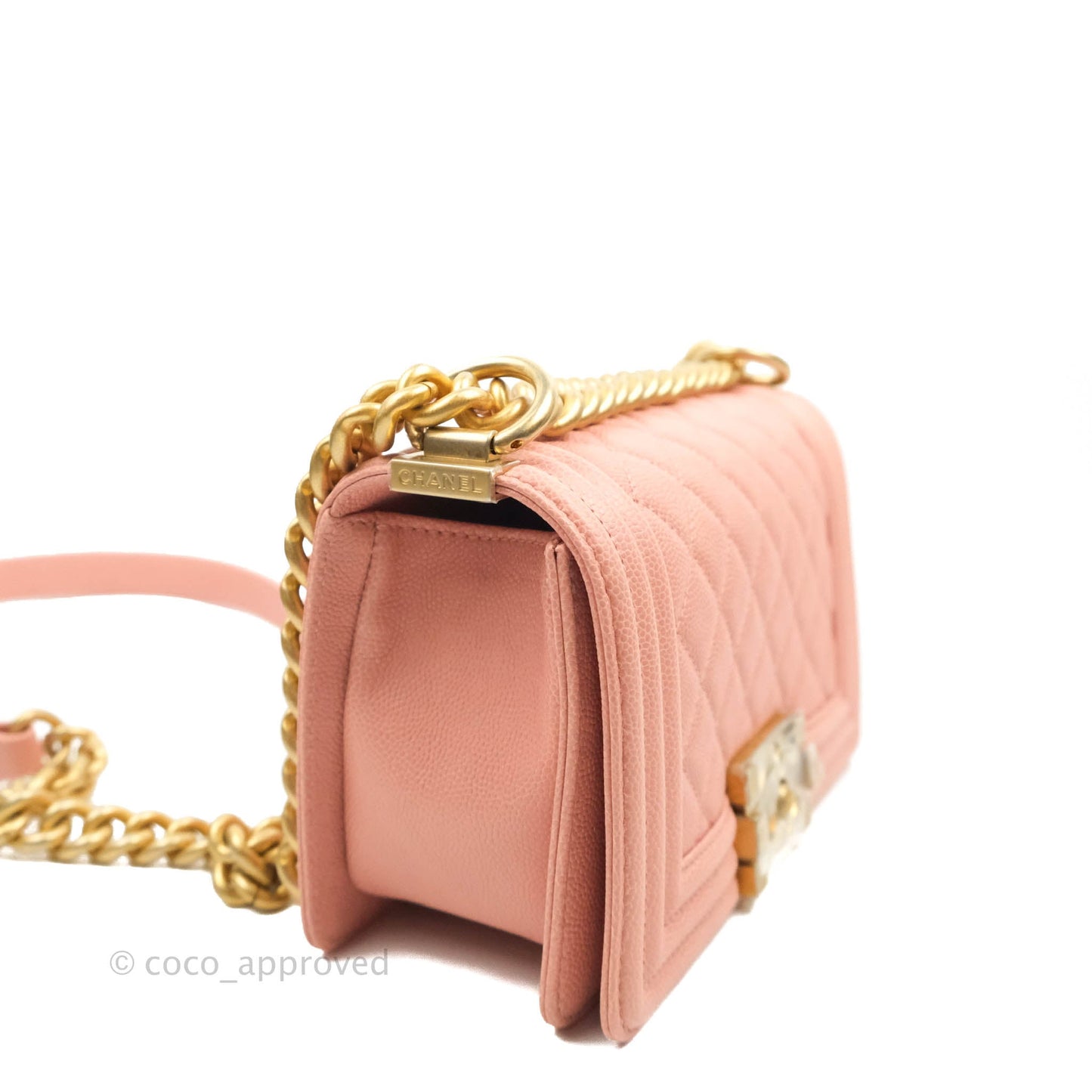 Chanel Boy Small Pink Caviar Gold Hardware