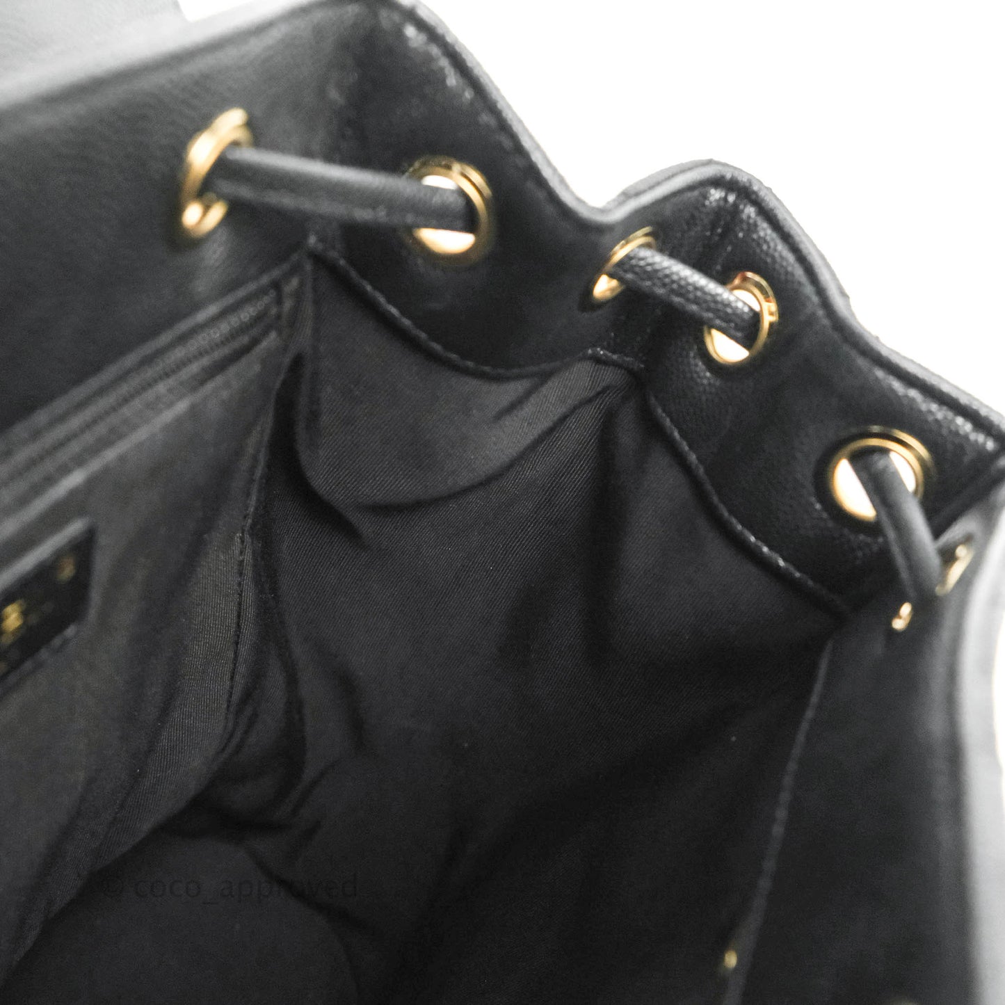 Chanel Quilted Black Caviar Duma Backpack Bag Gold Hardware