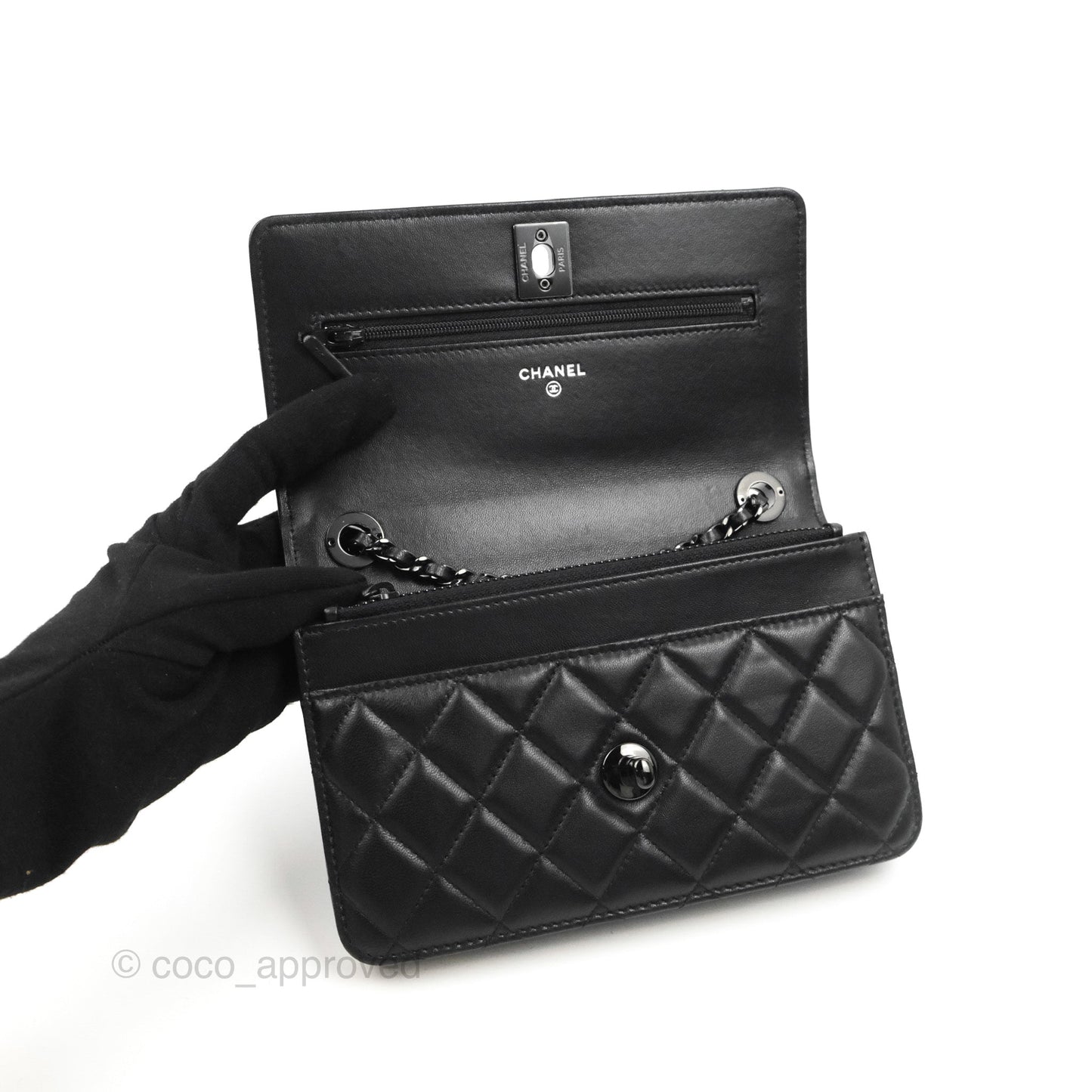 Chanel Trendy CC WOC Black Lambskin So Black Hardware