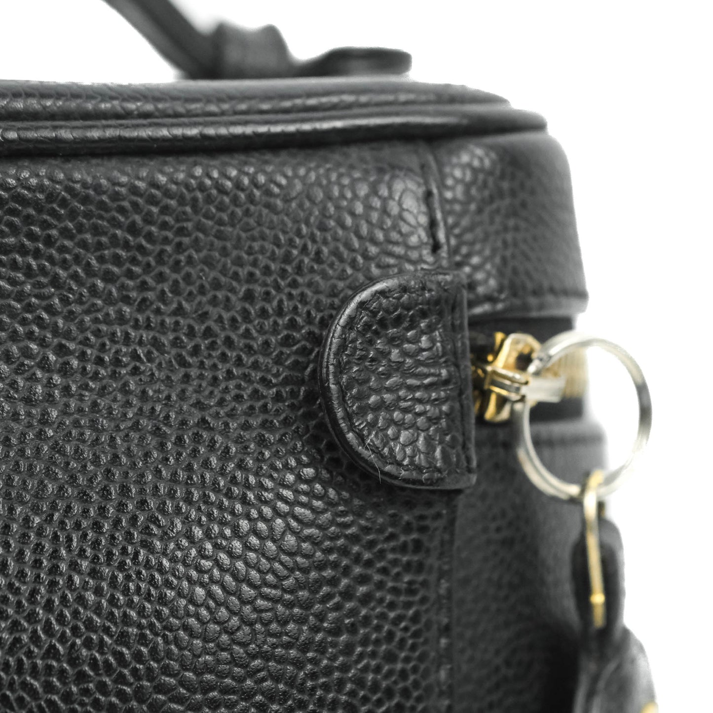 Chanel Vintage Vanity Case Black Caviar Gold Hardware